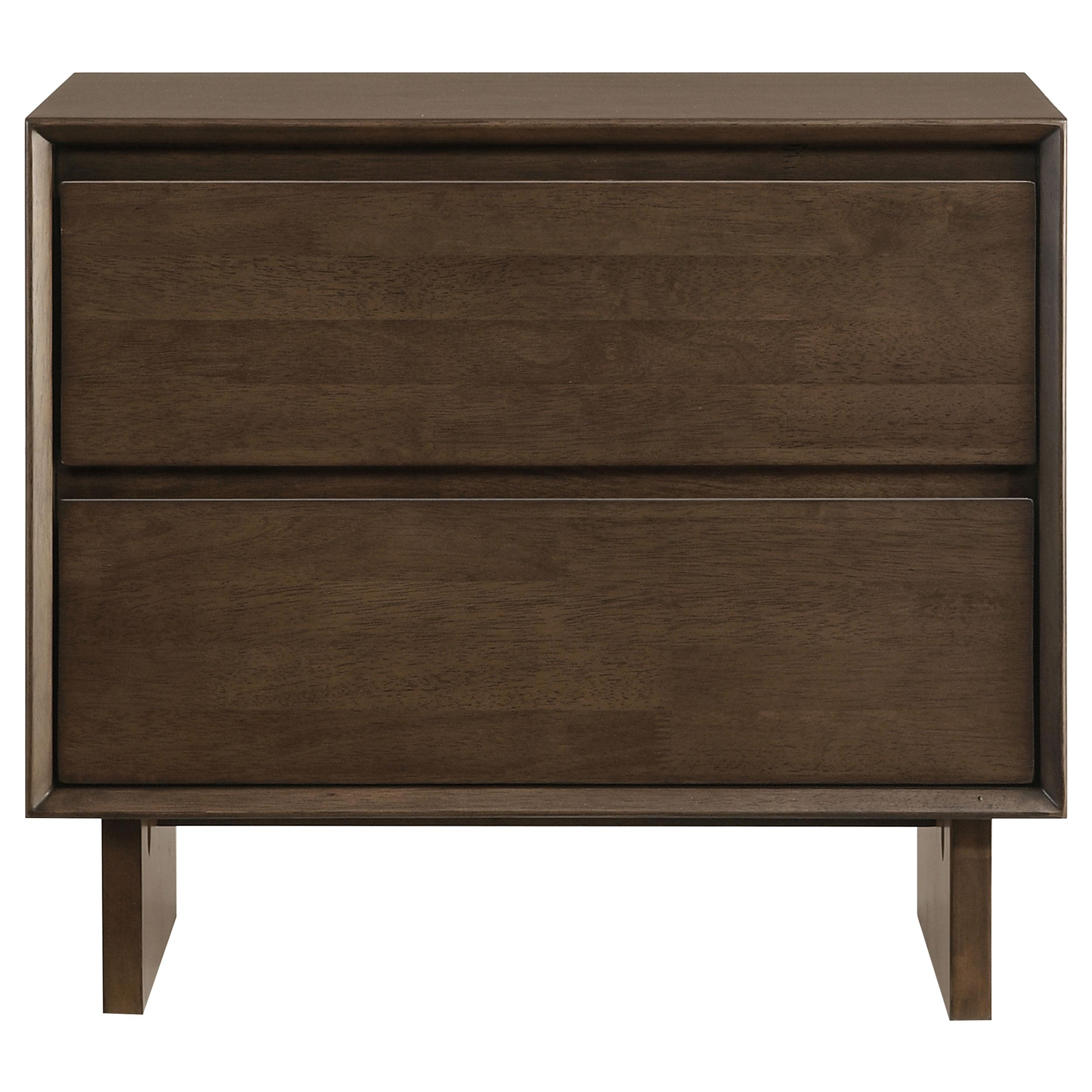  Coaster Furniture Glenwood 225012 2-Drawer Nightstand Bedside Table - Warm Brown IMAGE 3