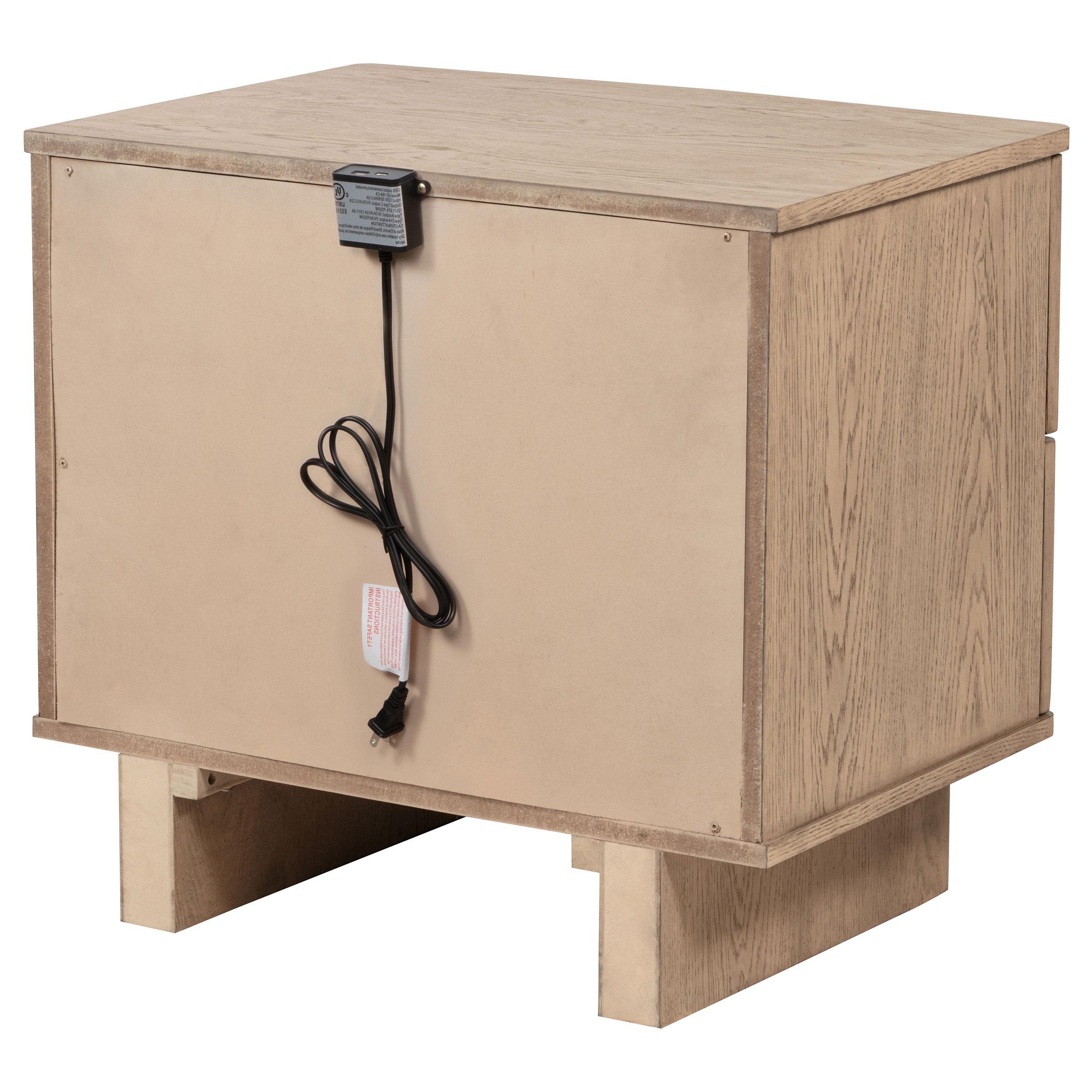  Coaster Furniture Kailani 225042 2-Drawer Nightstand Bedside Table - Beige Oak IMAGE 8