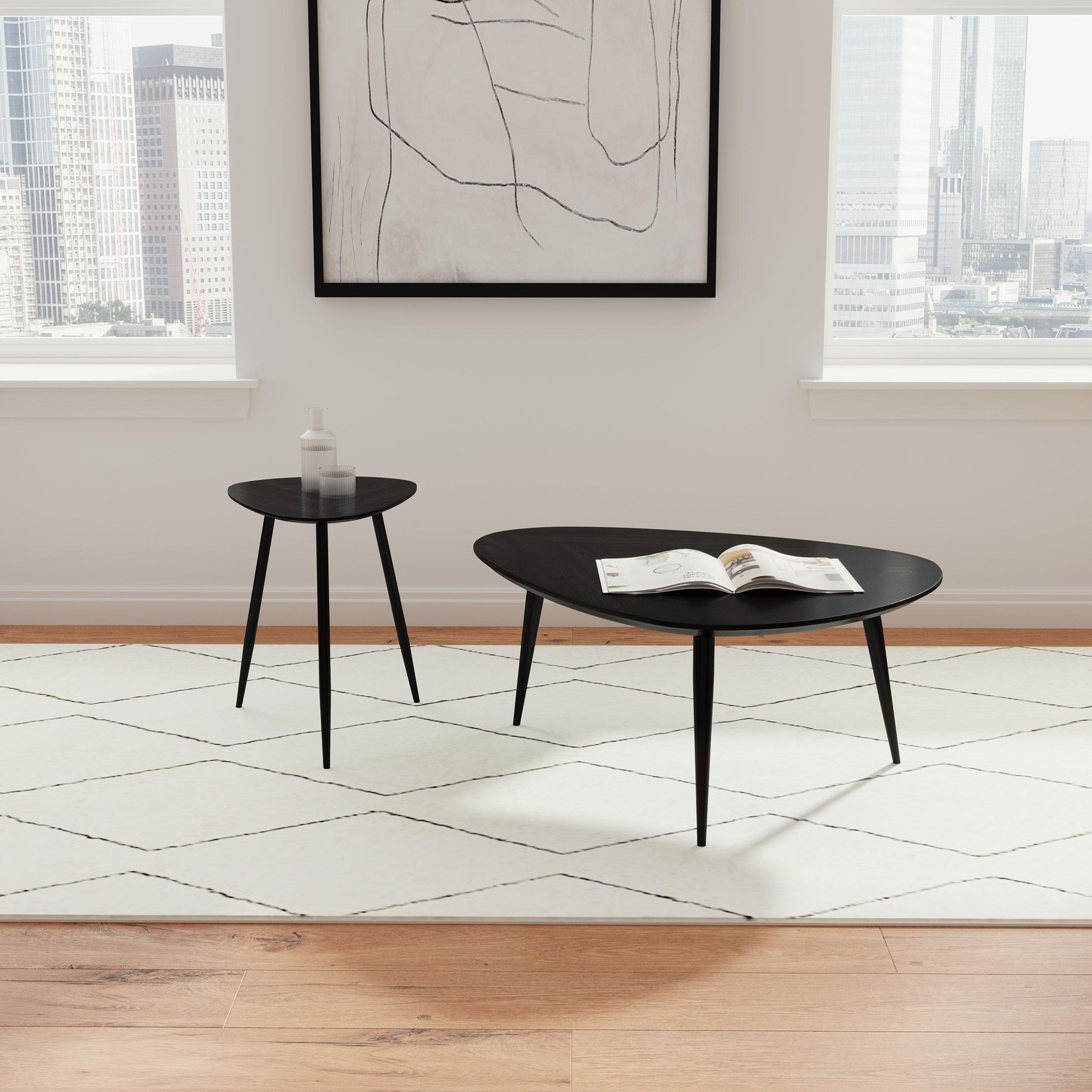  Coaster Furniture Odessa 707917 Triangular Solid Wood End Table - Black IMAGE 11
