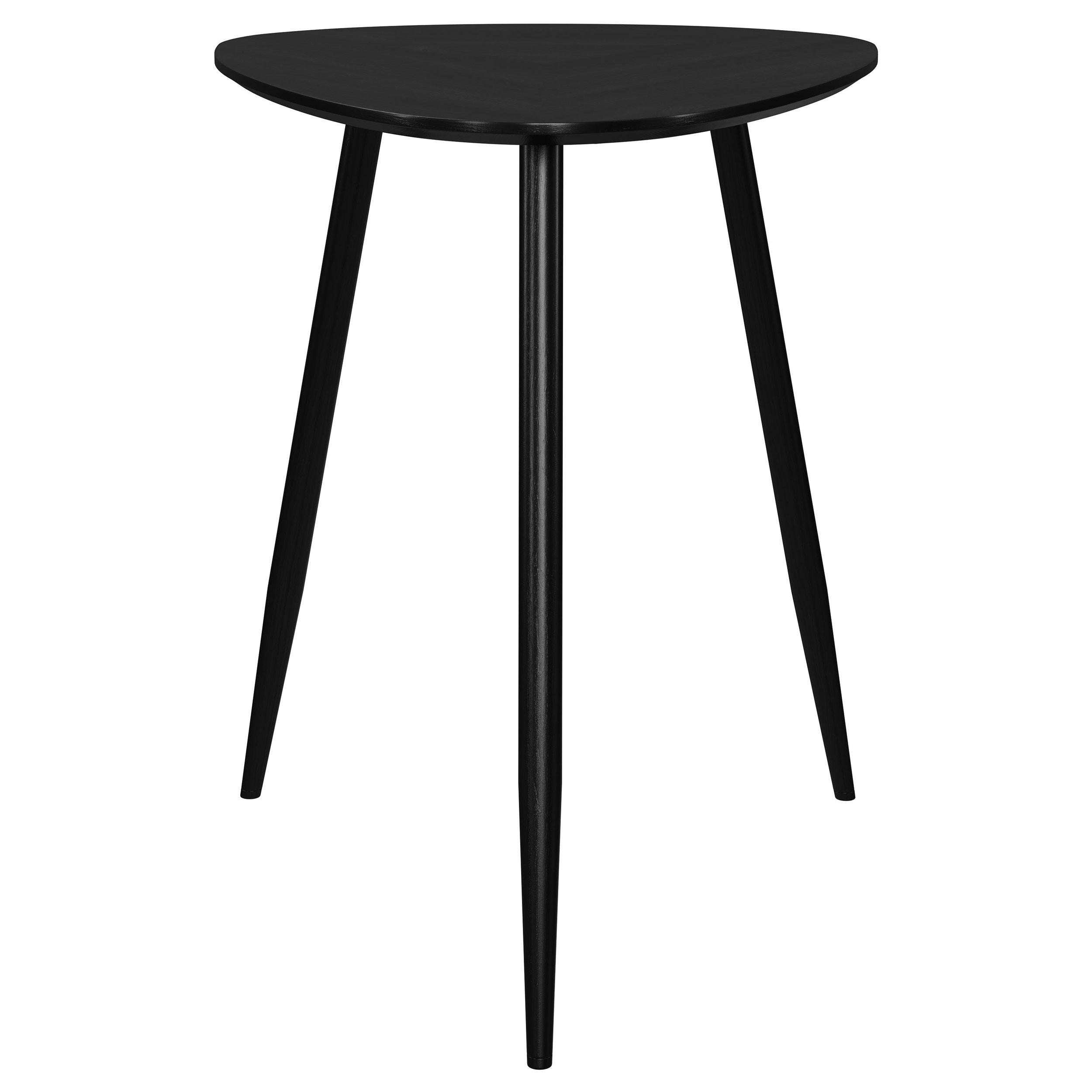  Coaster Furniture Odessa 707917 Triangular Solid Wood End Table - Black IMAGE 3