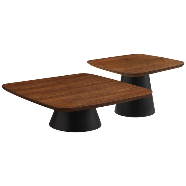 Coaster Furniture Eason 710010 2-piece Coffee Table - Set Walnut and Black