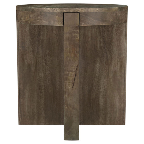 Coaster Furniture Kinkaid 710137 Round Solid Mango Wood End Table - Brown