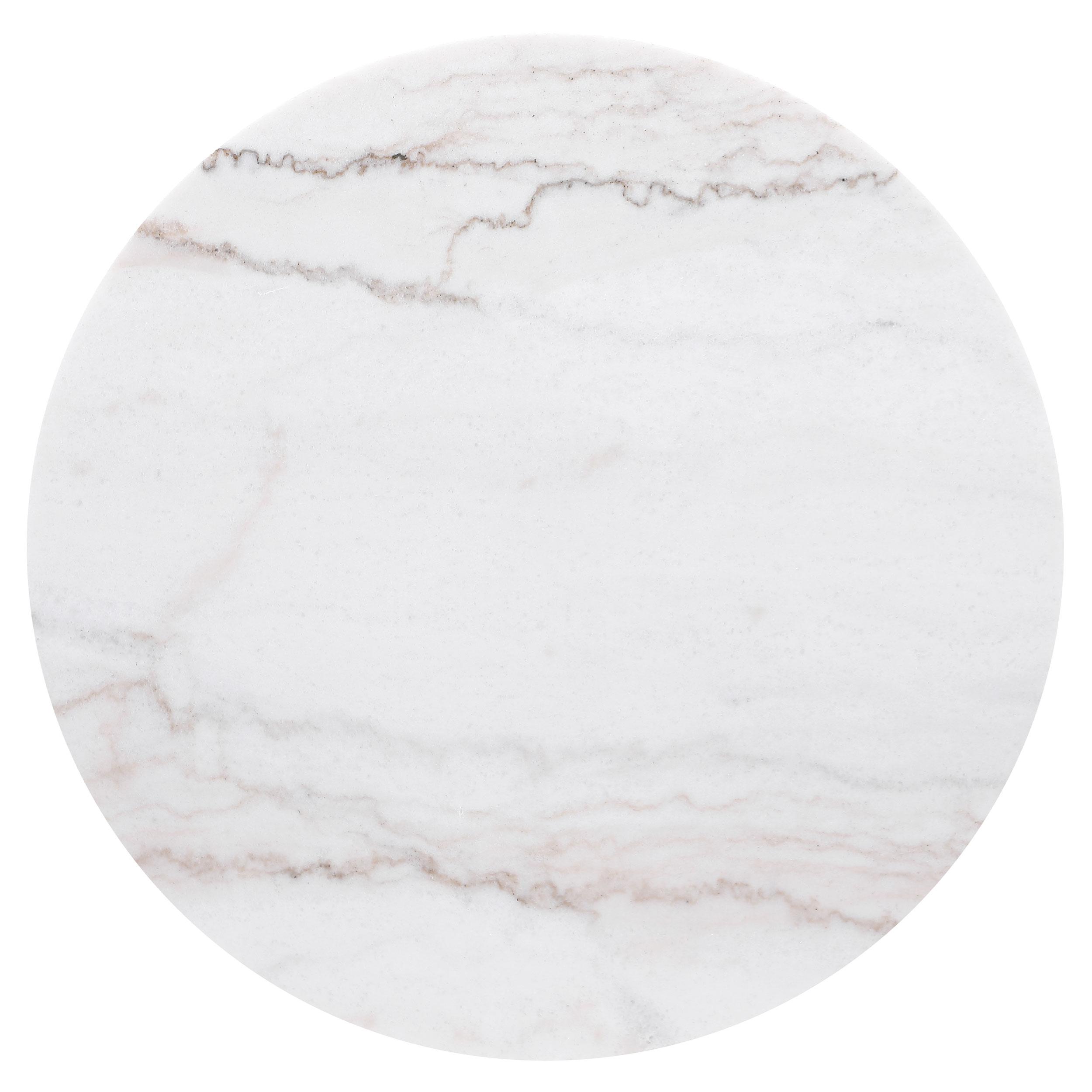  Coaster Furniture Jason 710417 Round Marble Top Side End Table - White and Charcoal IMAGE 4