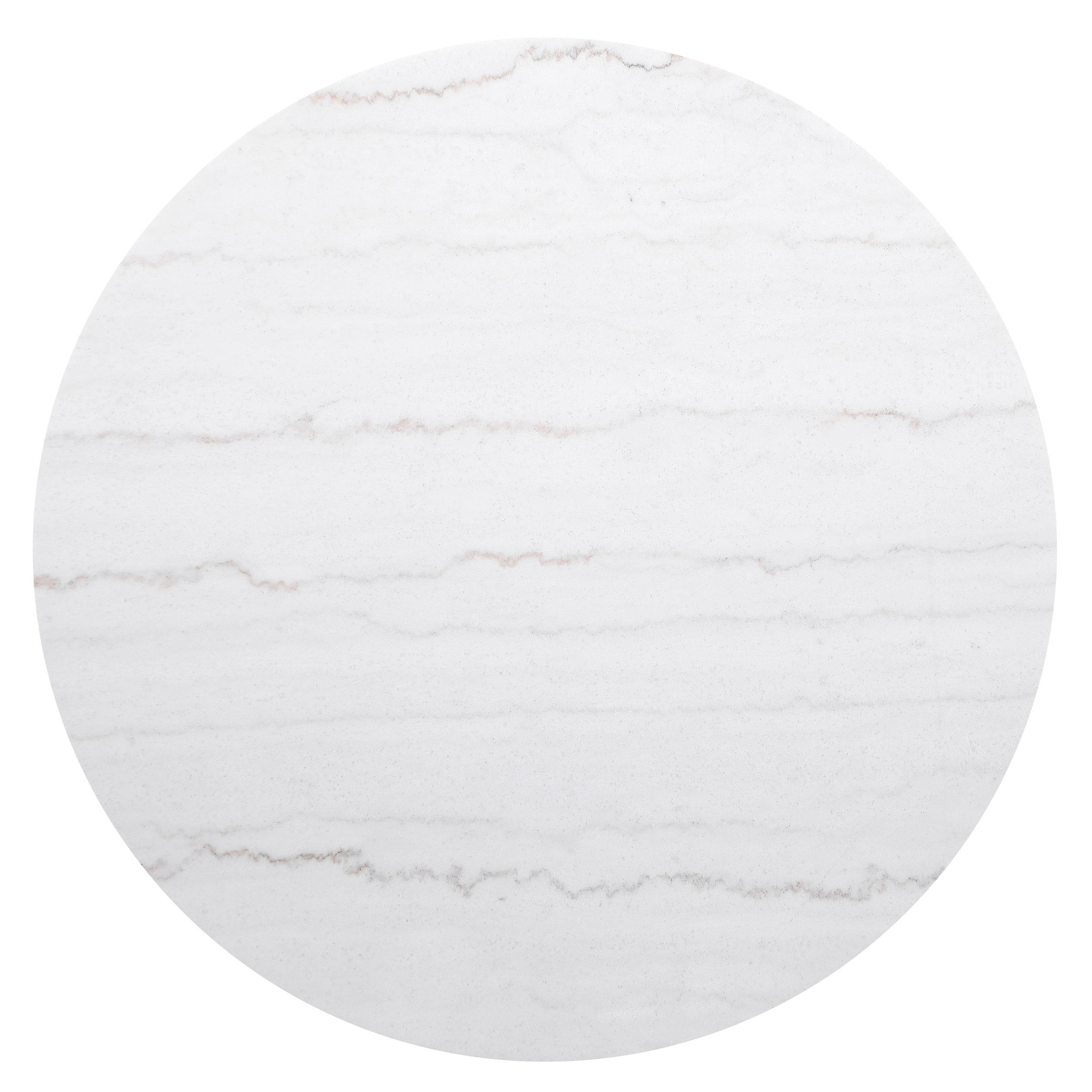  Coaster Furniture Jason 710418 Round Marble Top Coffee Table - White and Charcoal IMAGE 4