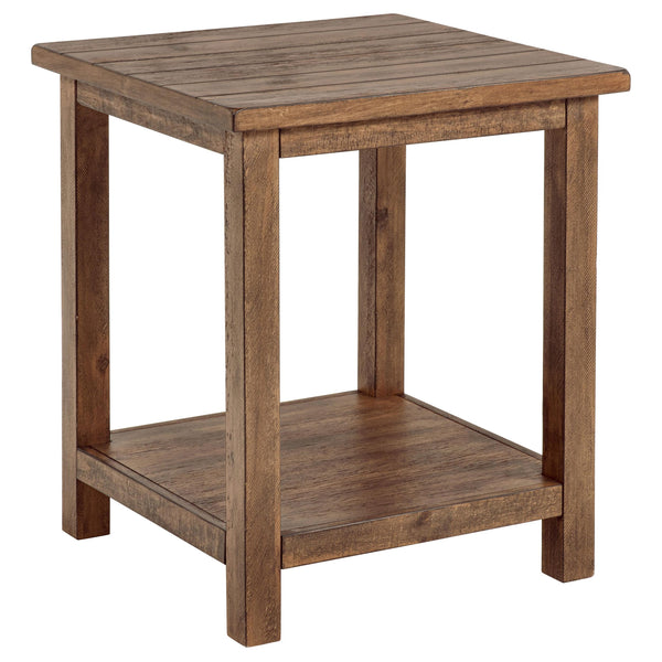 Coaster Furniture Payne 710546 Wood End Table with Shelf - Distressed Brown