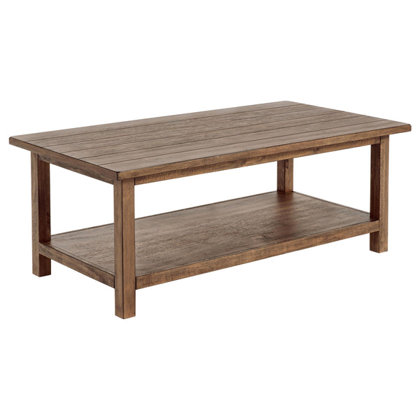 Coaster Furniture Payne 710548 Wood Coffee Table with Shelf - Distressed Brown