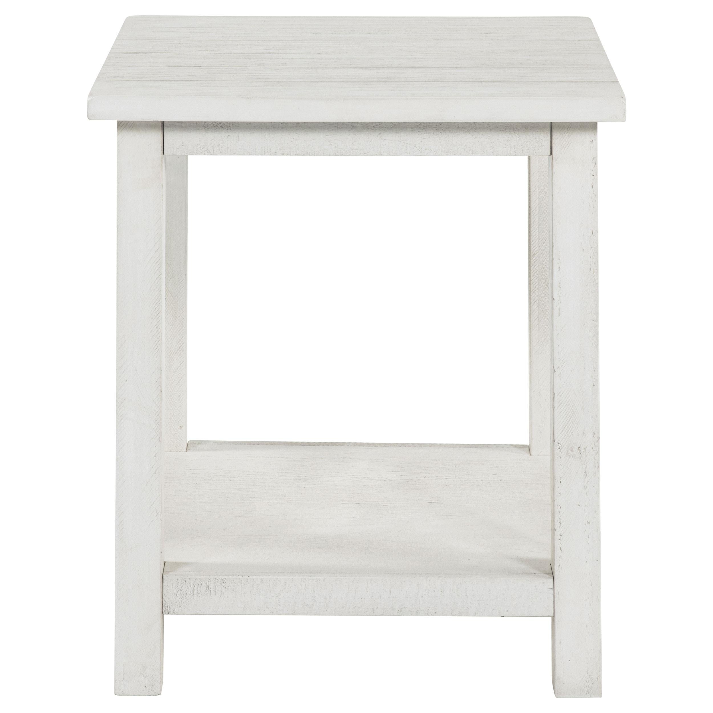  Coaster Furniture Payne 710556 Wood End Table with Shelf - Distressed White IMAGE 2