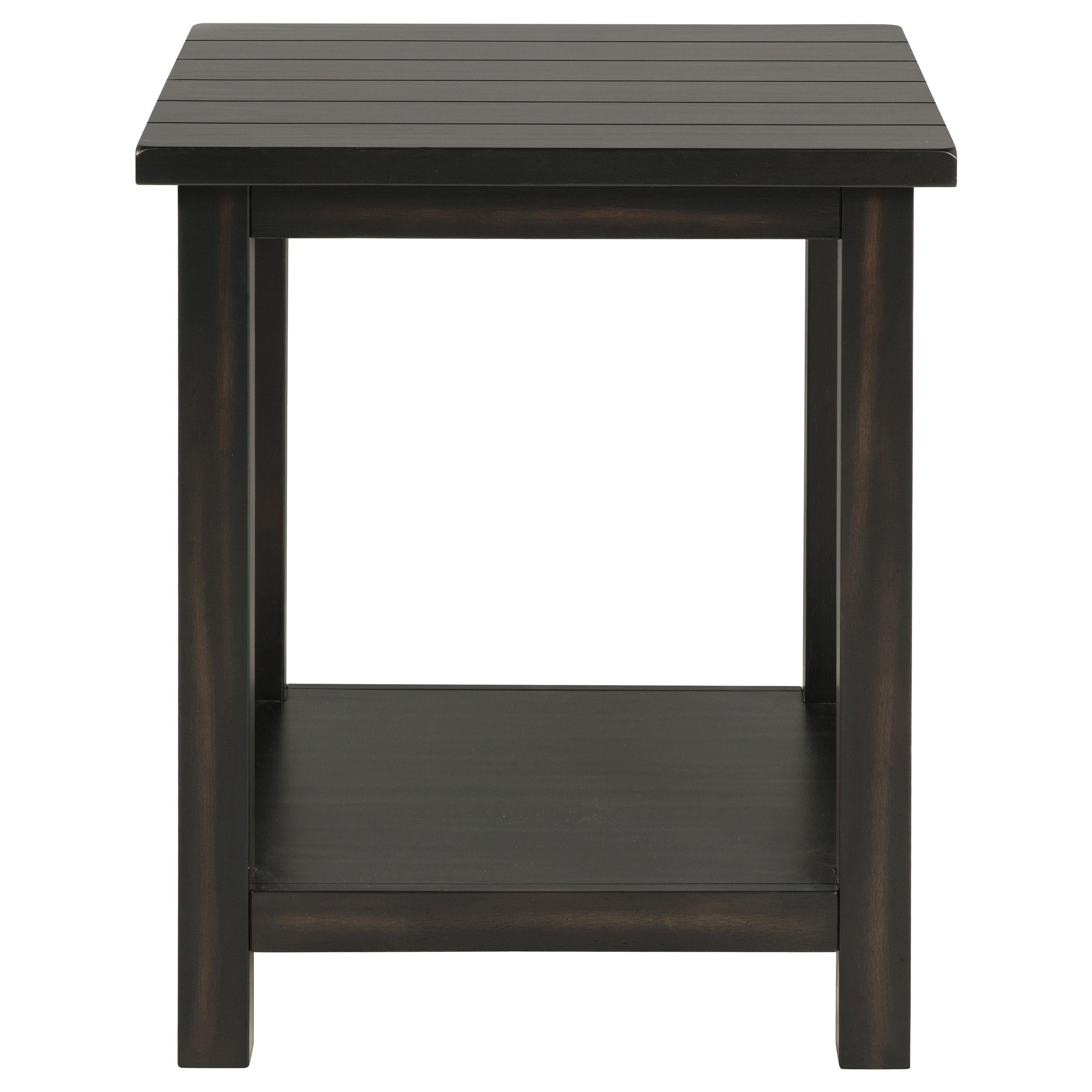  Coaster Furniture Payne 710566 Wood End Table with Shelf - Distressed Java IMAGE 2