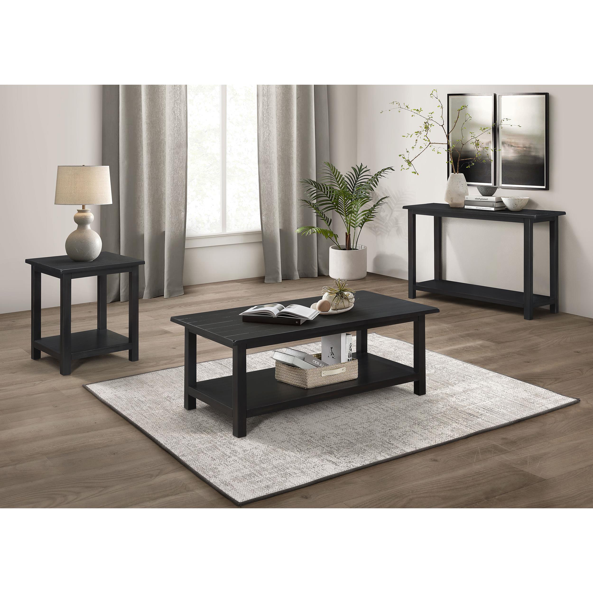  Coaster Furniture Payne 710566 Wood End Table with Shelf - Distressed Java IMAGE 6