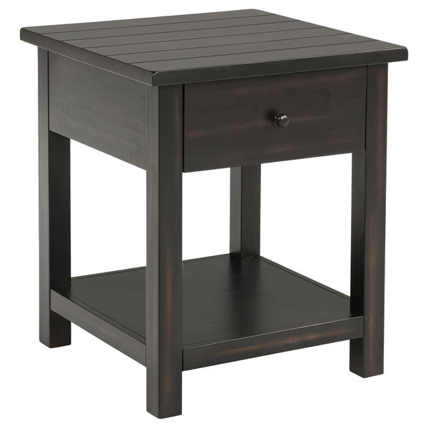 Coaster Furniture Payne 710567 1-Drawer Wood End Table with Shelf - Distressed Java