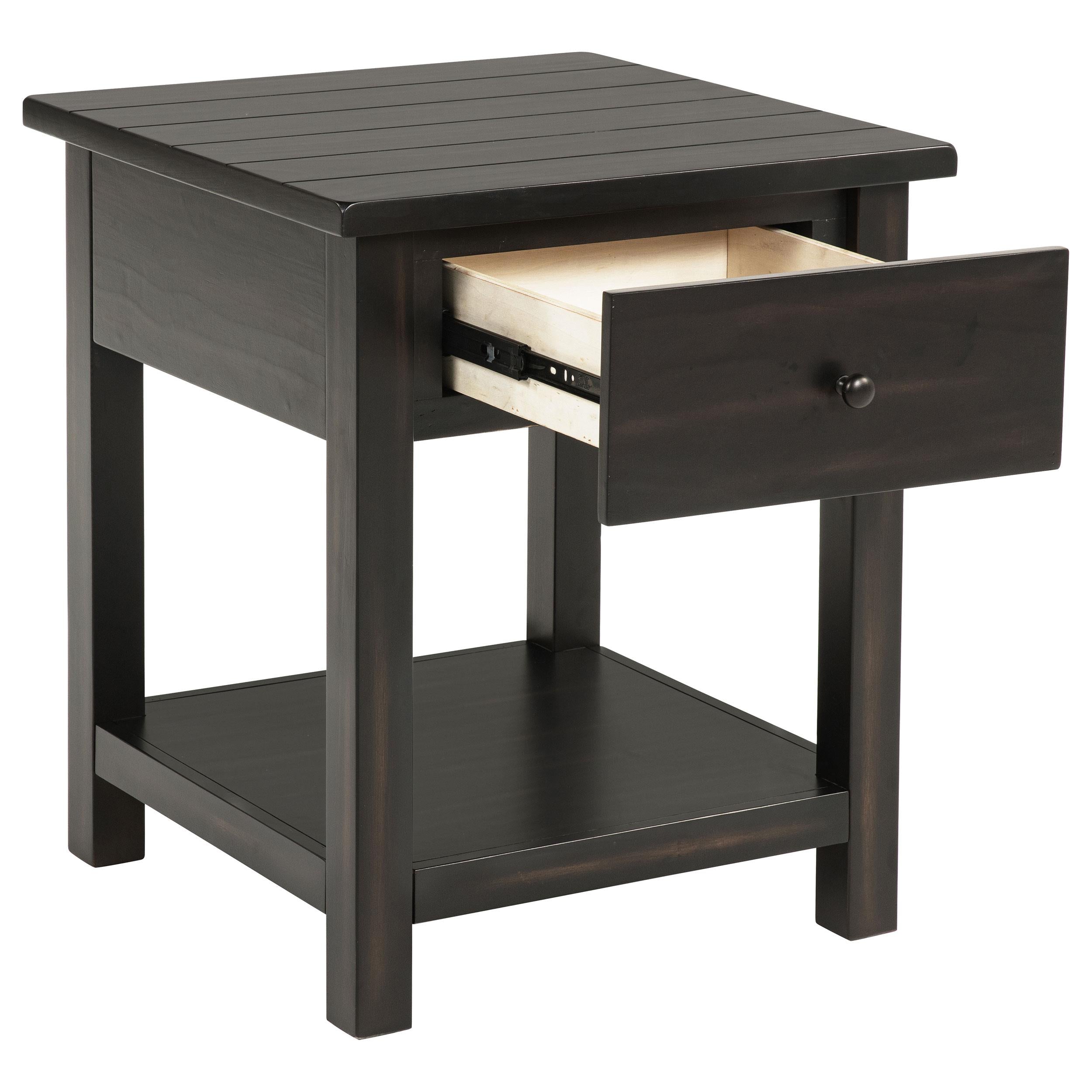 Coaster Furniture Payne 710567 1-Drawer Wood End Table with Shelf - Distressed Java IMAGE 2