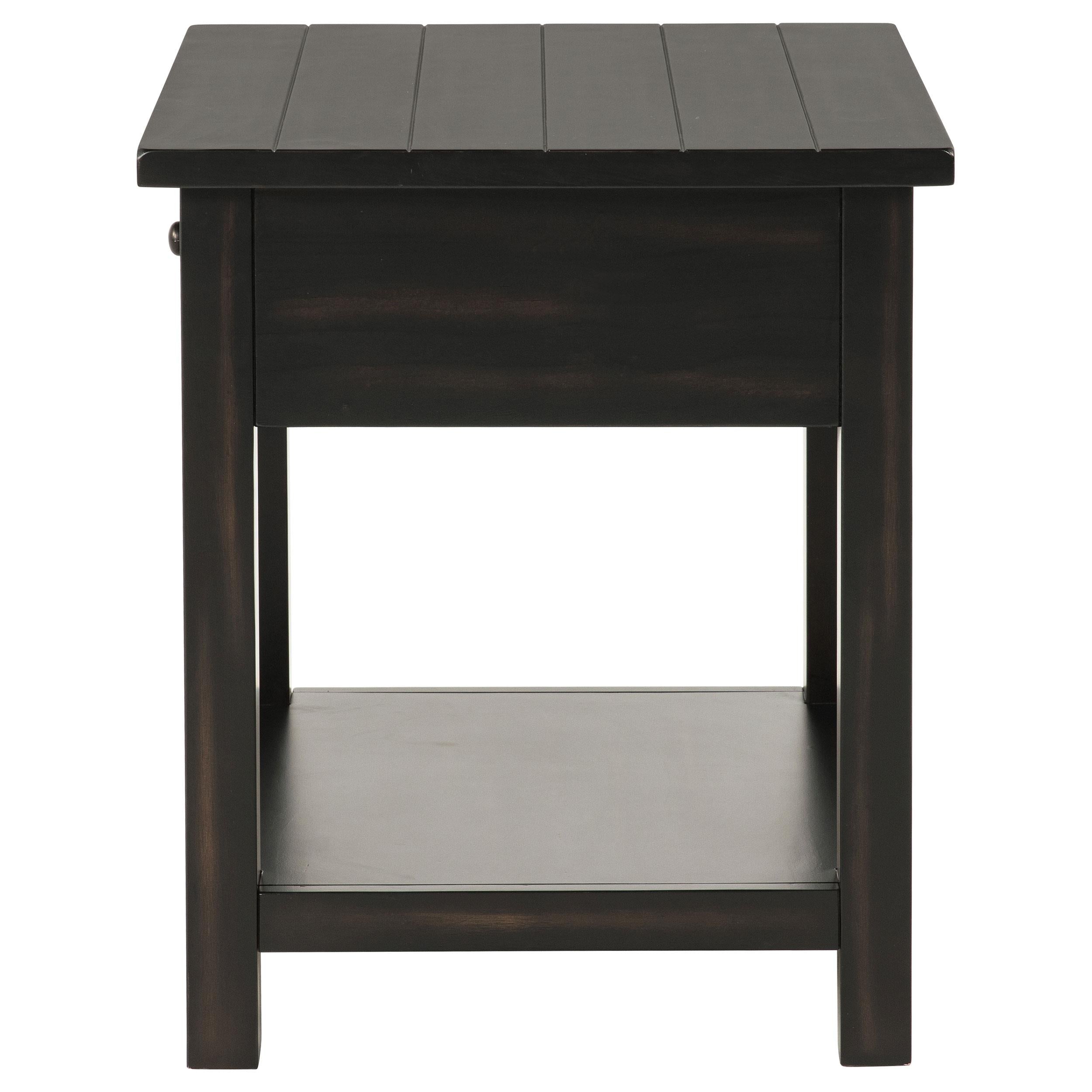  Coaster Furniture Payne 710567 1-Drawer Wood End Table with Shelf - Distressed Java IMAGE 5