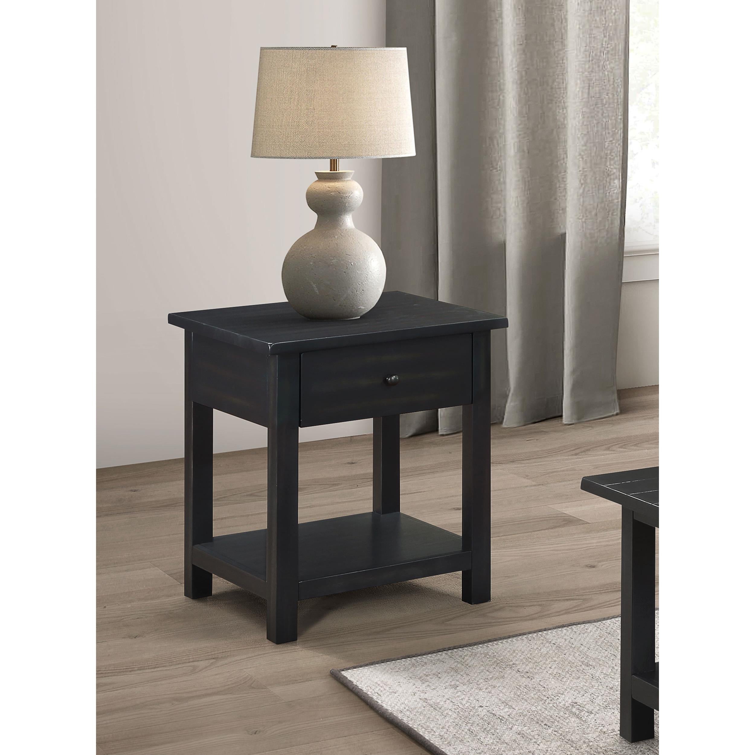  Coaster Furniture Payne 710567 1-Drawer Wood End Table with Shelf - Distressed Java IMAGE 8