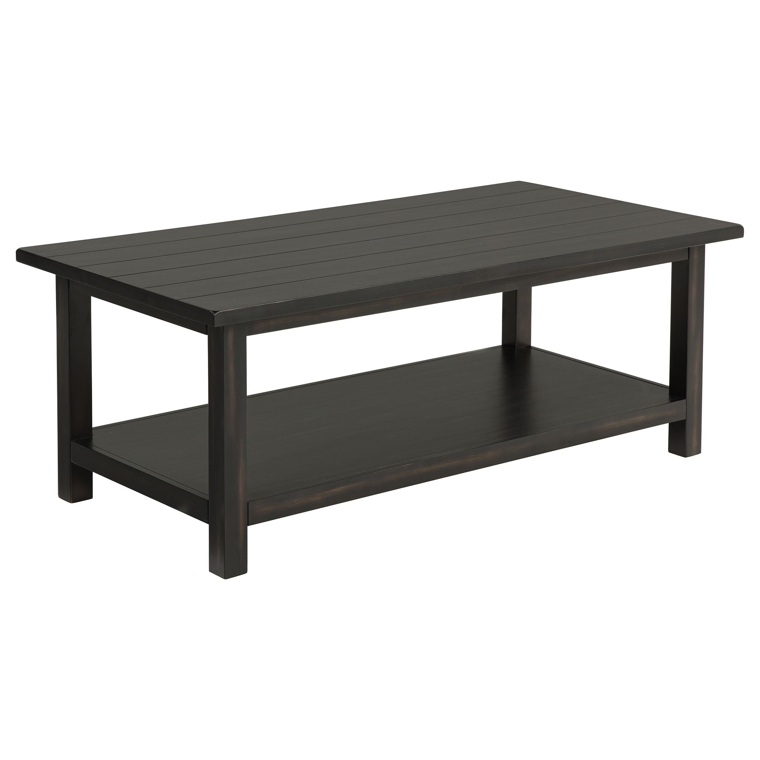  Coaster Furniture Payne 710568 Wood Coffee Table with Shelf - Distressed Java IMAGE 1