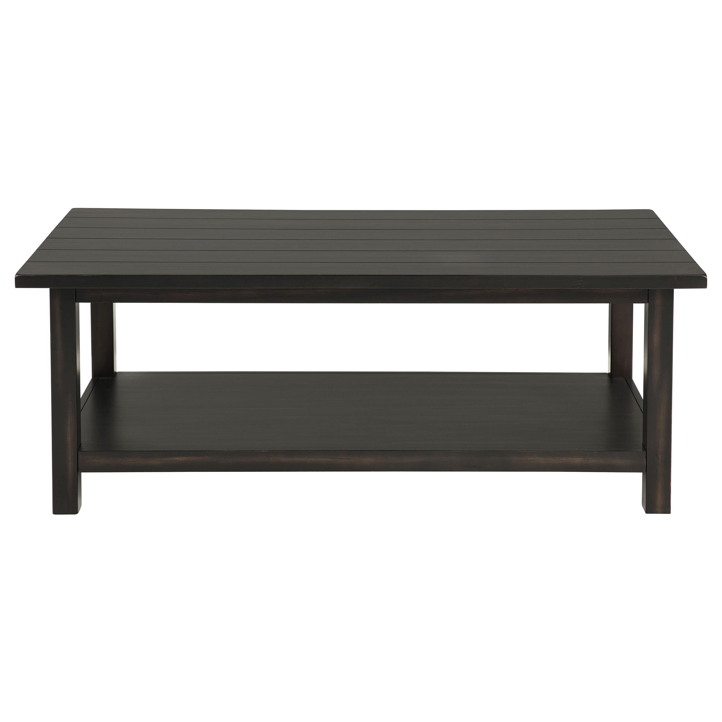  Coaster Furniture Payne 710568 Wood Coffee Table with Shelf - Distressed Java IMAGE 2