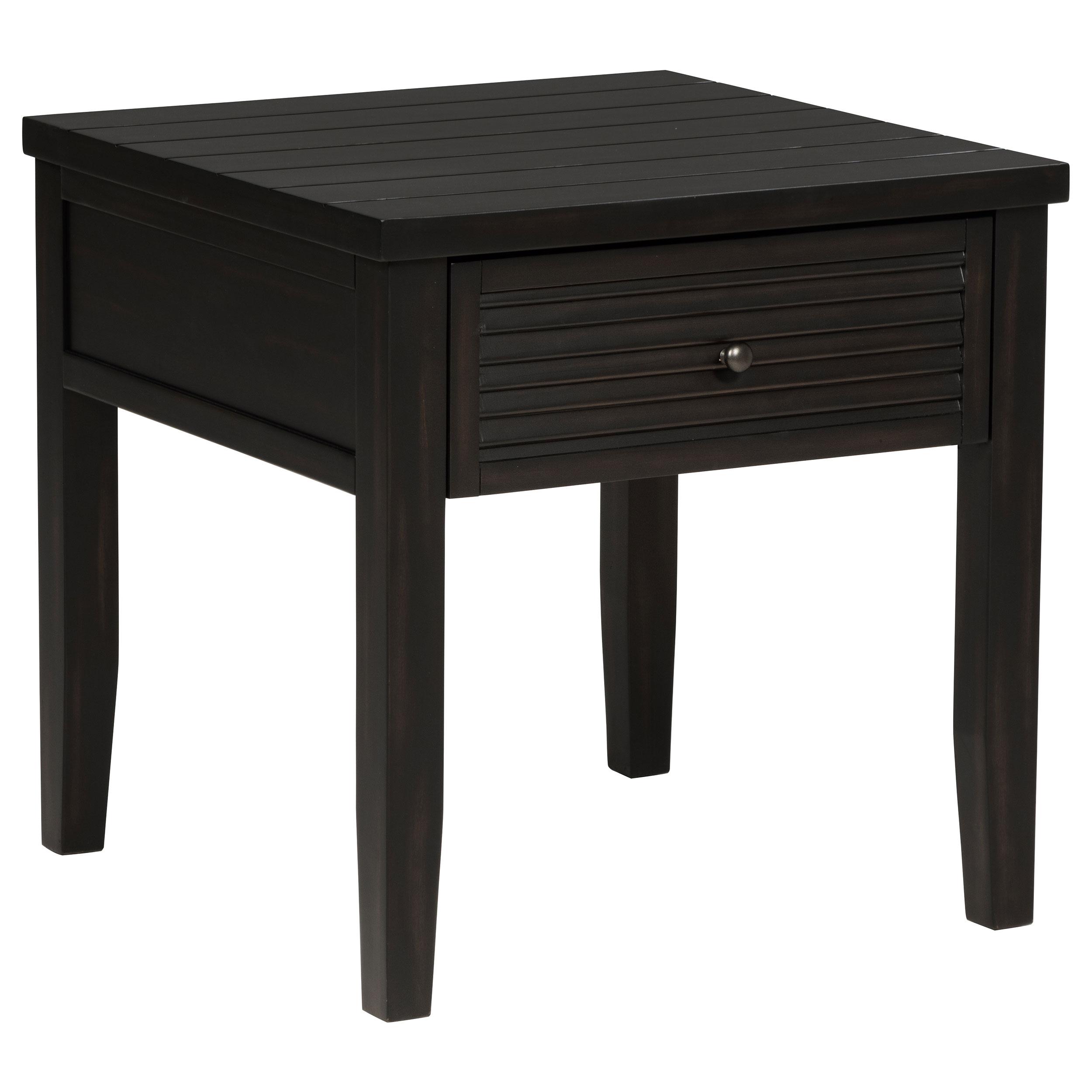  Coaster Furniture Concord 710577 1-Drawer Square End Table - Distressed Java IMAGE 1