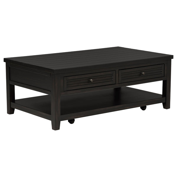 Coaster Furniture Concord 710578 2-Drawer Rectangular Coffee Table - Distressed Java