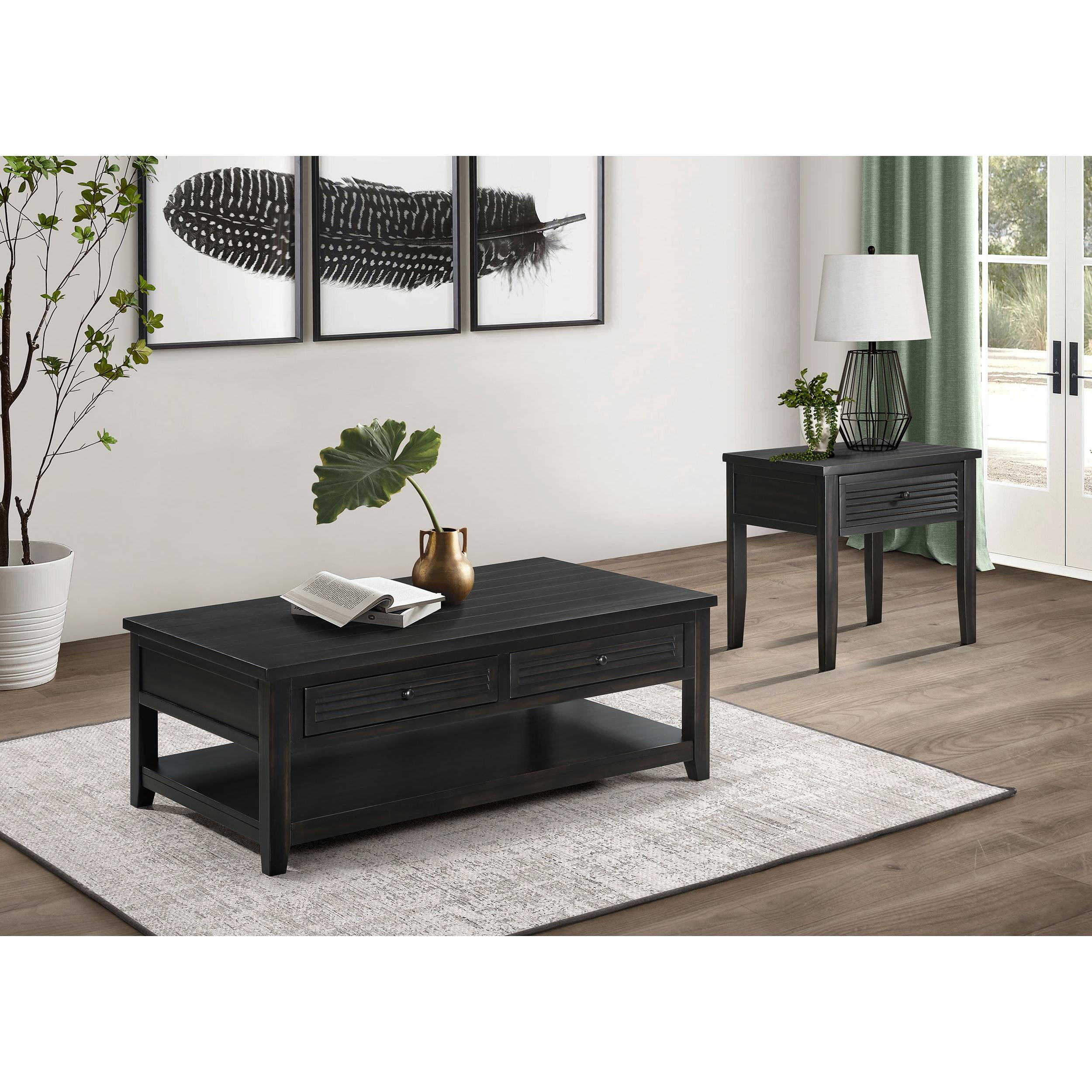  Coaster Furniture Concord 710578 2-Drawer Rectangular Coffee Table - Distressed Java IMAGE 8