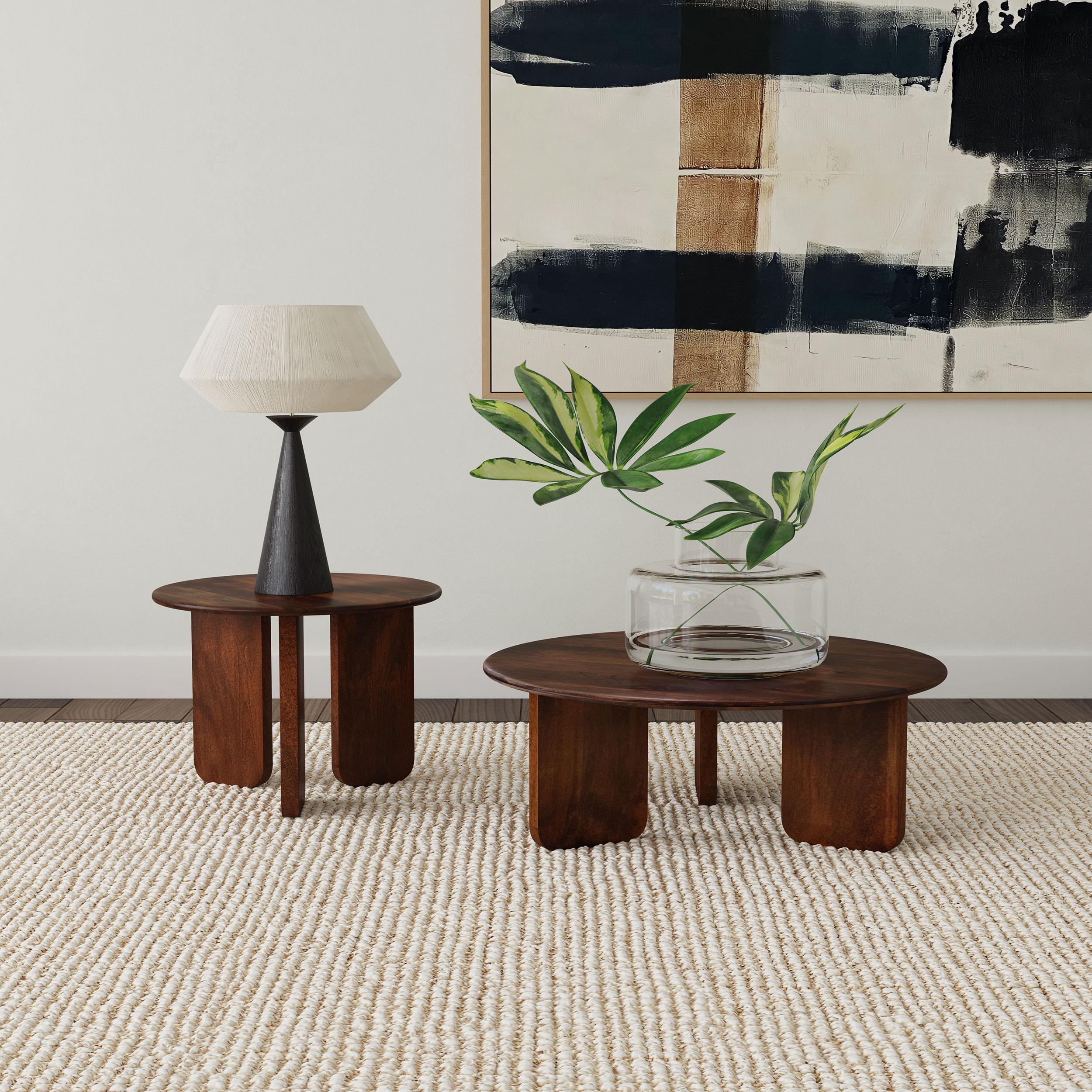  Coaster Furniture Dale 721997 Round Solid Mango Wood Side End Table - Brown IMAGE 5
