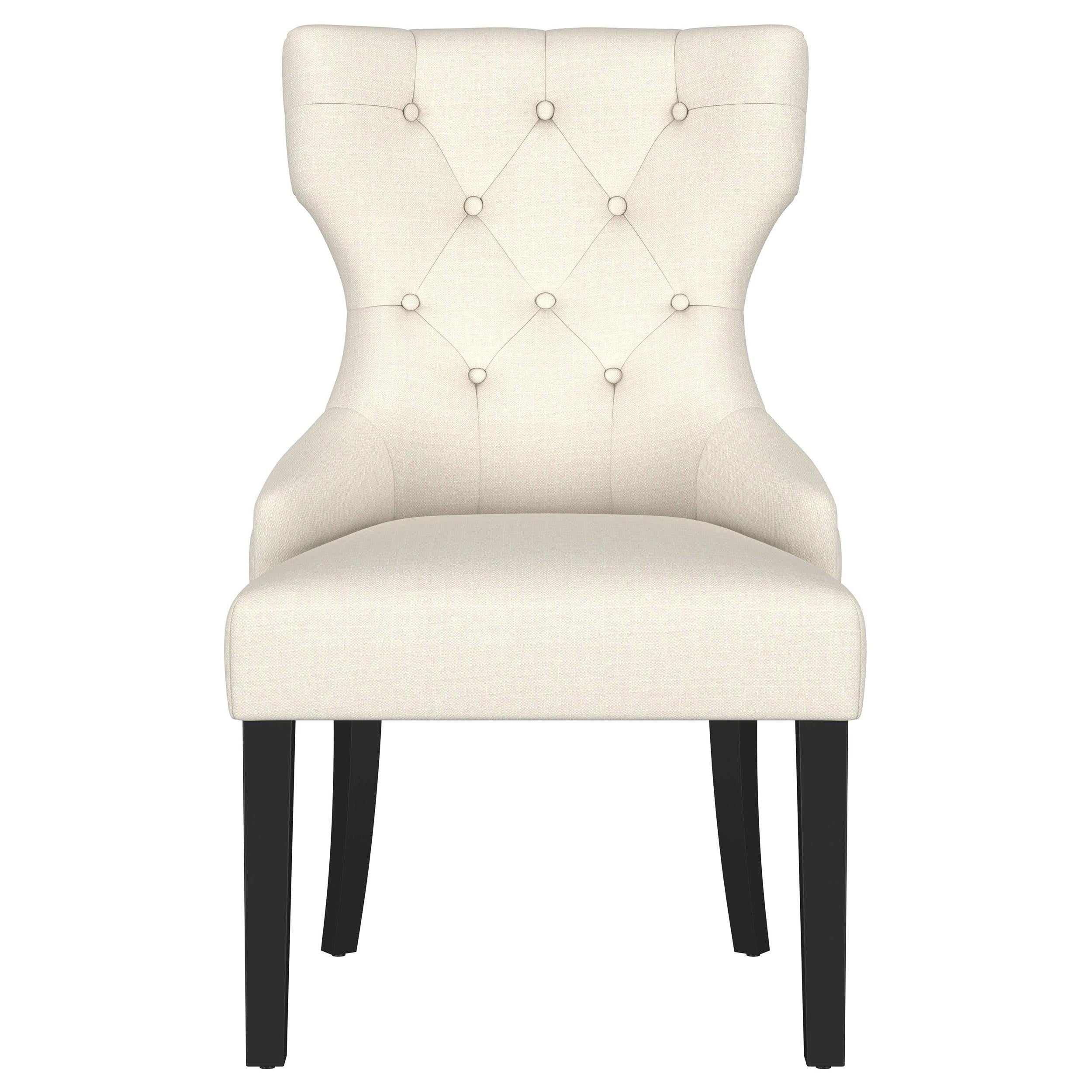  Coaster Furniture Baney 115572 Fabric Upholstered Dining Side Chair - Beige and Black IMAGE 3