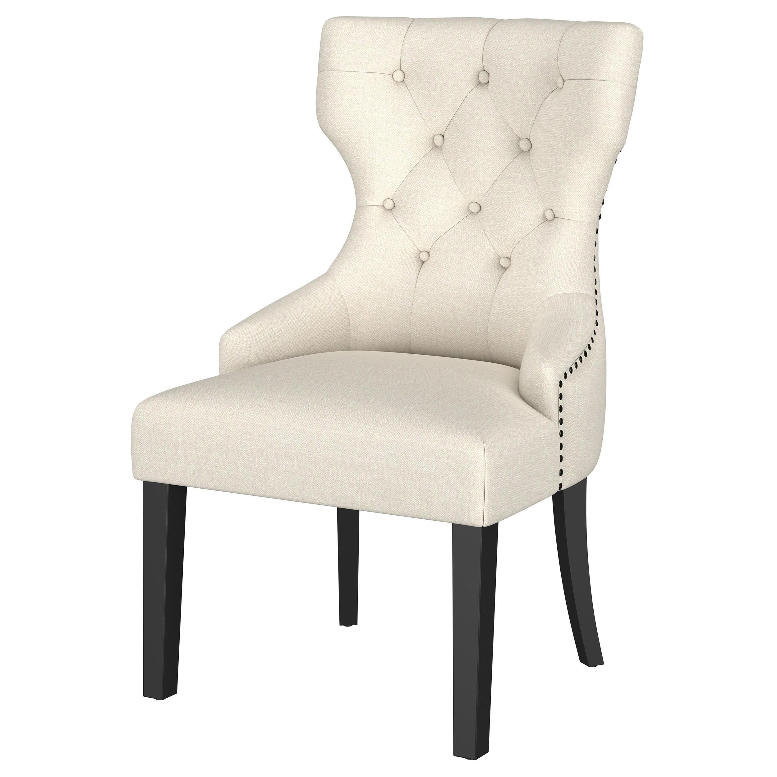  Coaster Furniture Baney 115572 Fabric Upholstered Dining Side Chair - Beige and Black IMAGE 4