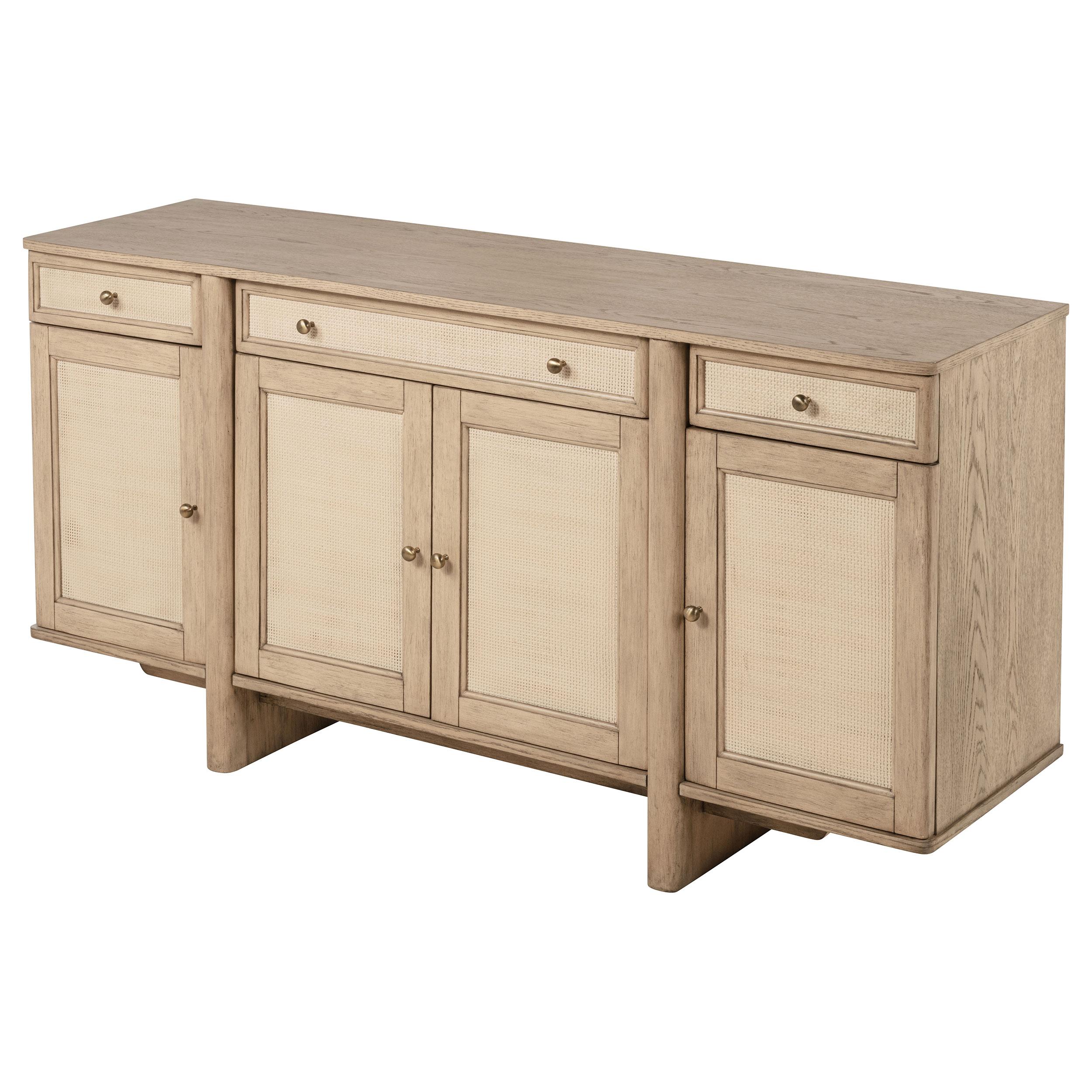  Coaster Furniture Kailani 109385 4-Door Cane Sideboard Buffet Cabinet - Beige Oak IMAGE 5