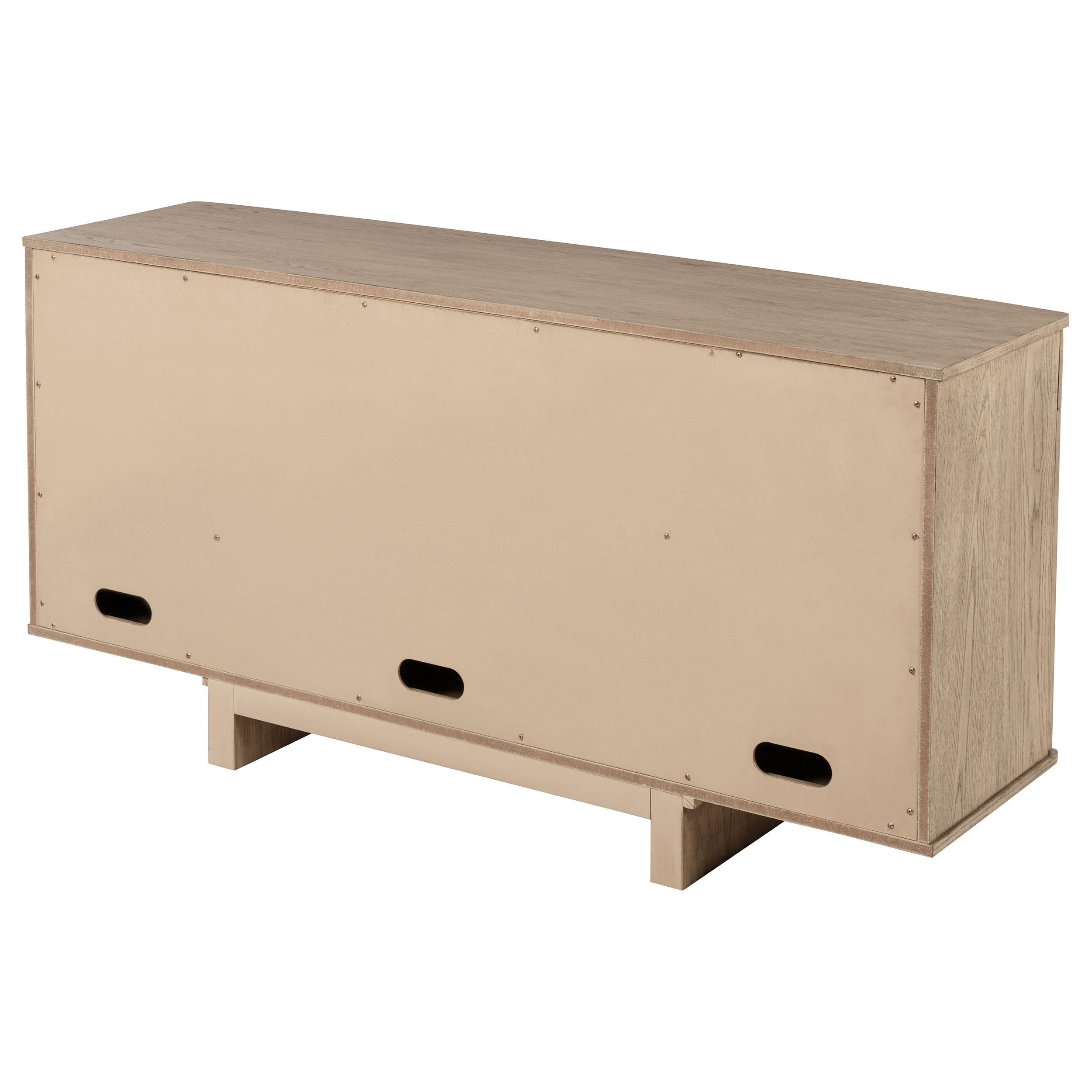  Coaster Furniture Kailani 109385 4-Door Cane Sideboard Buffet Cabinet - Beige Oak IMAGE 9
