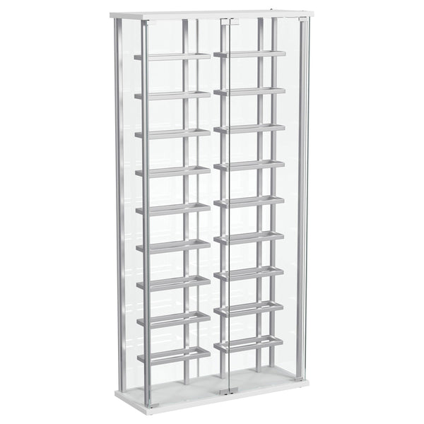 Coaster Furniture Montara 182037 Tempered Glass Wine Storage LED Curio Cabinet - Chrome