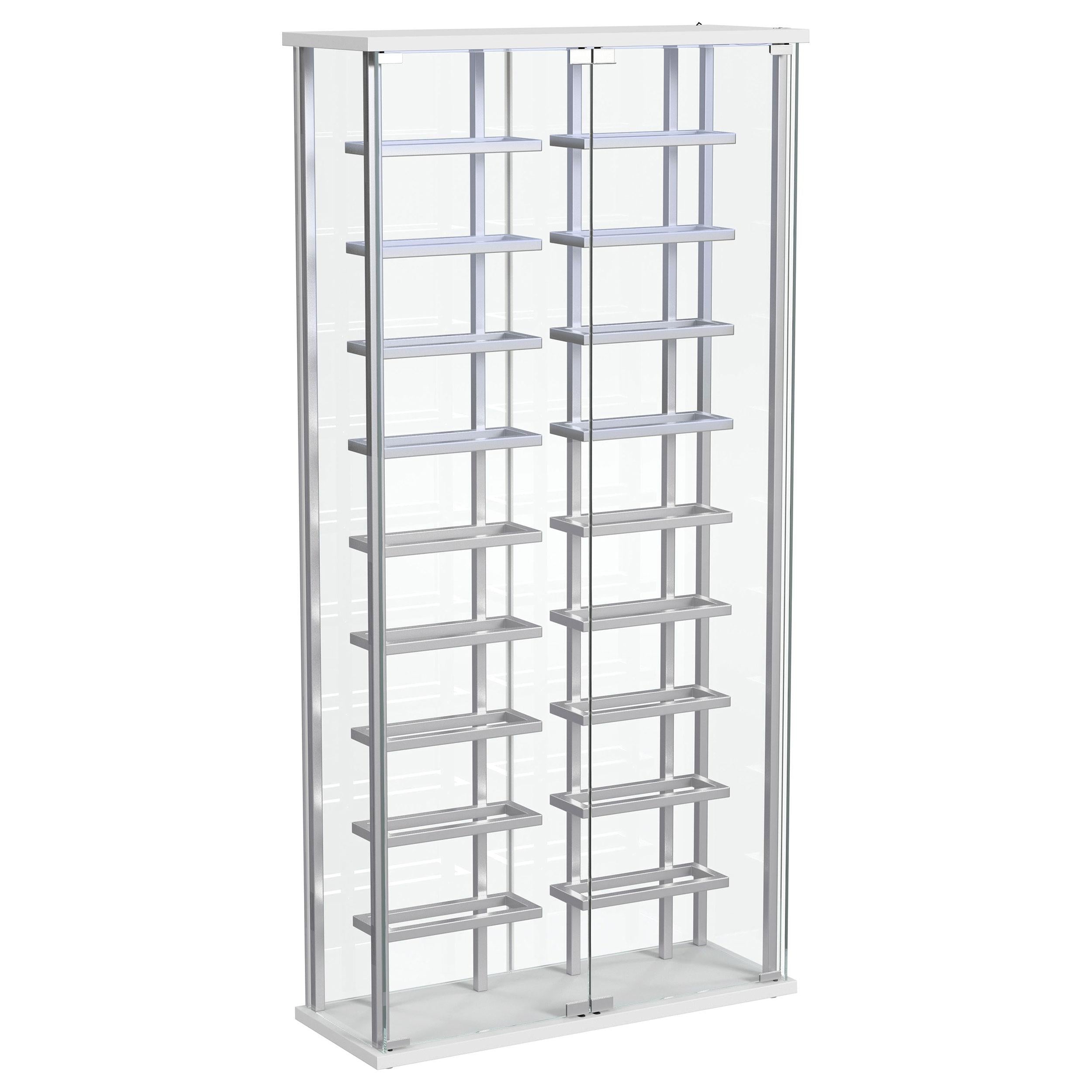  Coaster Furniture Montara 182037 Tempered Glass Wine Storage LED Curio Cabinet - Chrome IMAGE 4