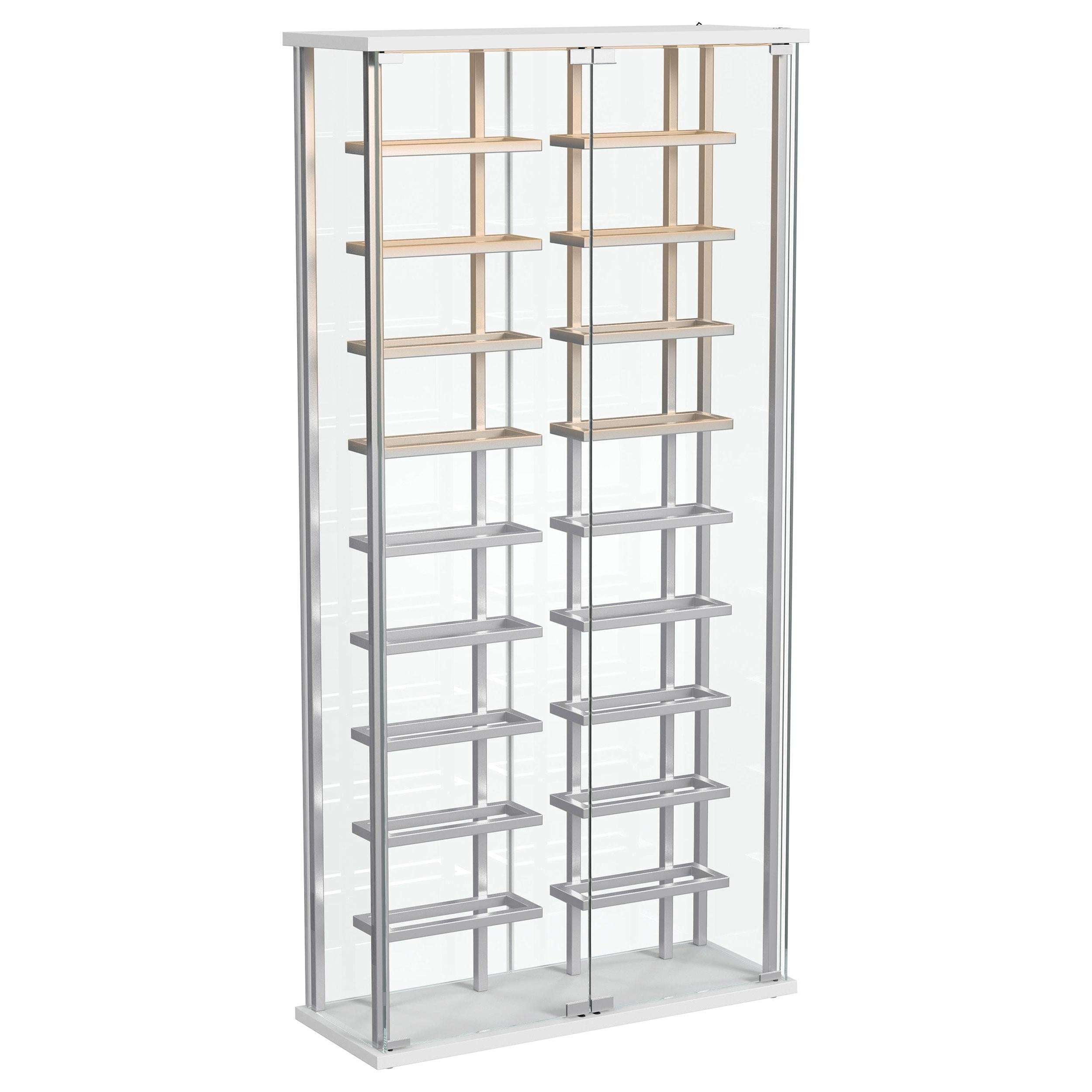  Coaster Furniture Montara 182037 Tempered Glass Wine Storage LED Curio Cabinet - Chrome IMAGE 5