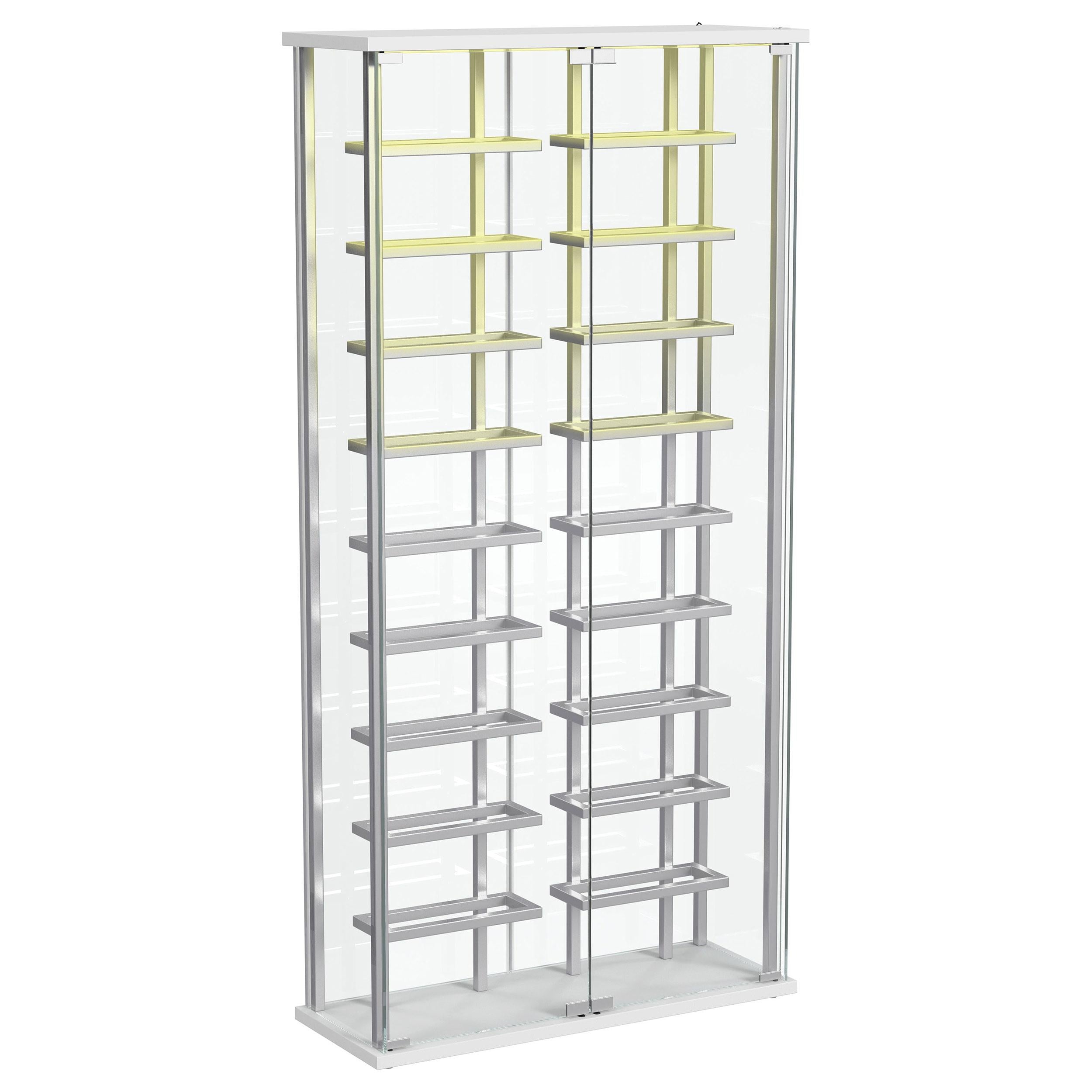  Coaster Furniture Montara 182037 Tempered Glass Wine Storage LED Curio Cabinet - Chrome IMAGE 7