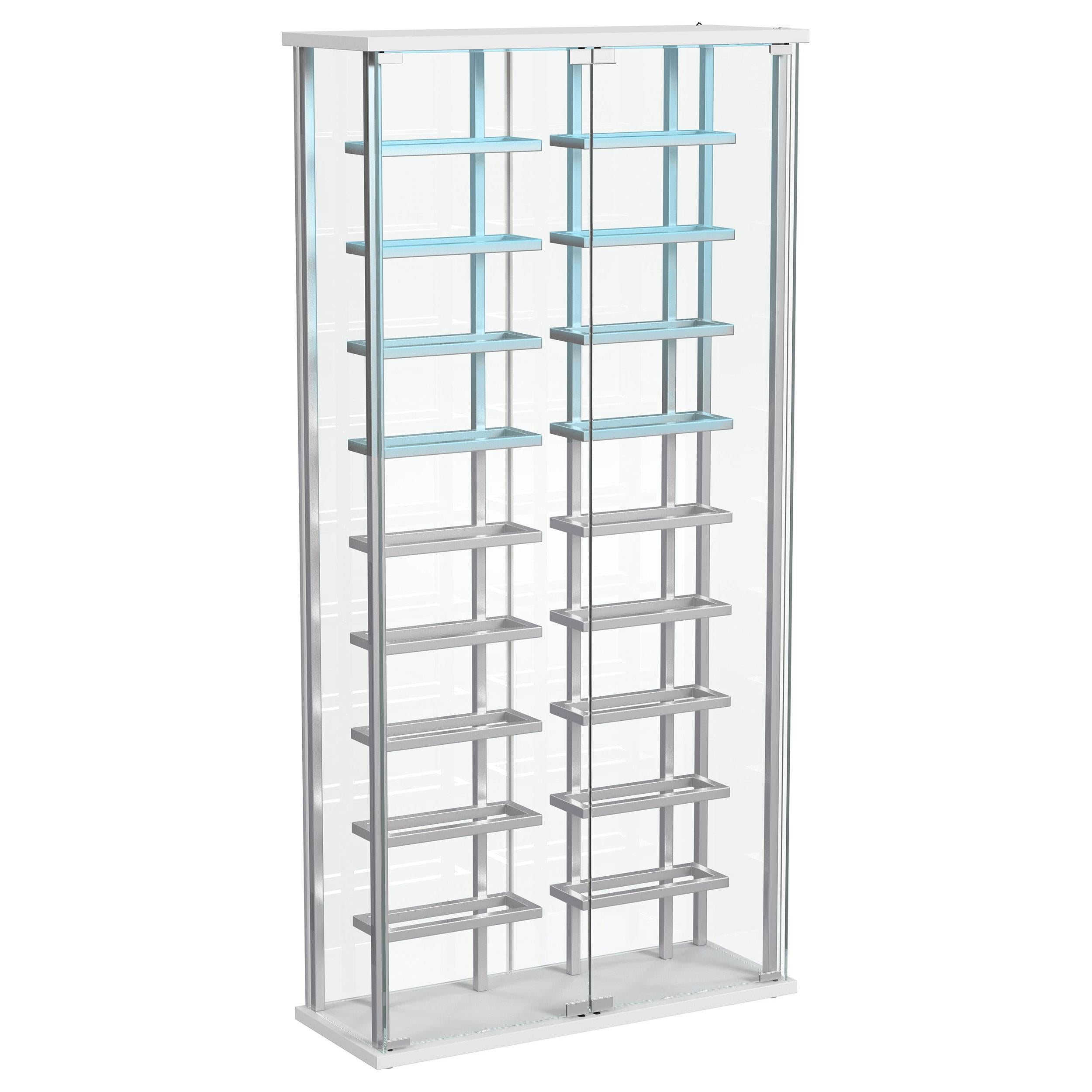  Coaster Furniture Montara 182037 Tempered Glass Wine Storage LED Curio Cabinet - Chrome IMAGE 9