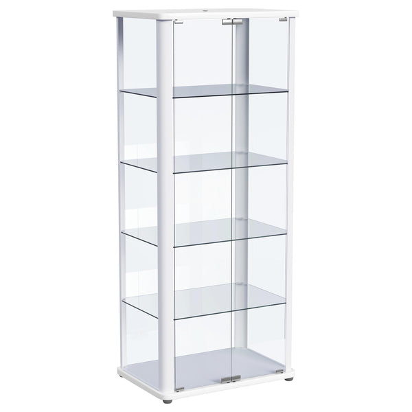 Coaster Furniture Aero 950399 5-shelf Display Curio Cabinet with LED Lighting - White