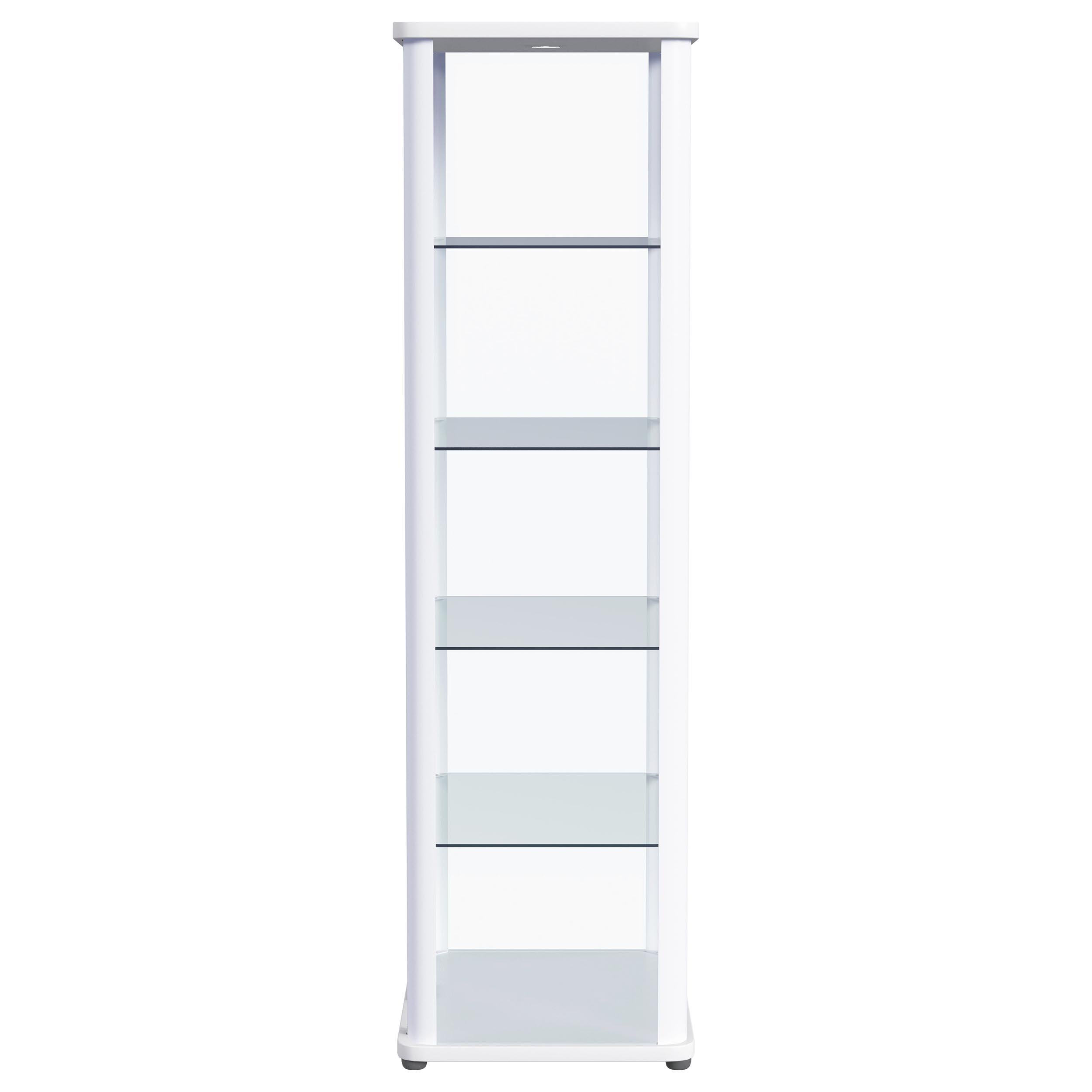  Coaster Furniture Aero 950399 5-shelf Display Curio Cabinet with LED Lighting - White IMAGE 8