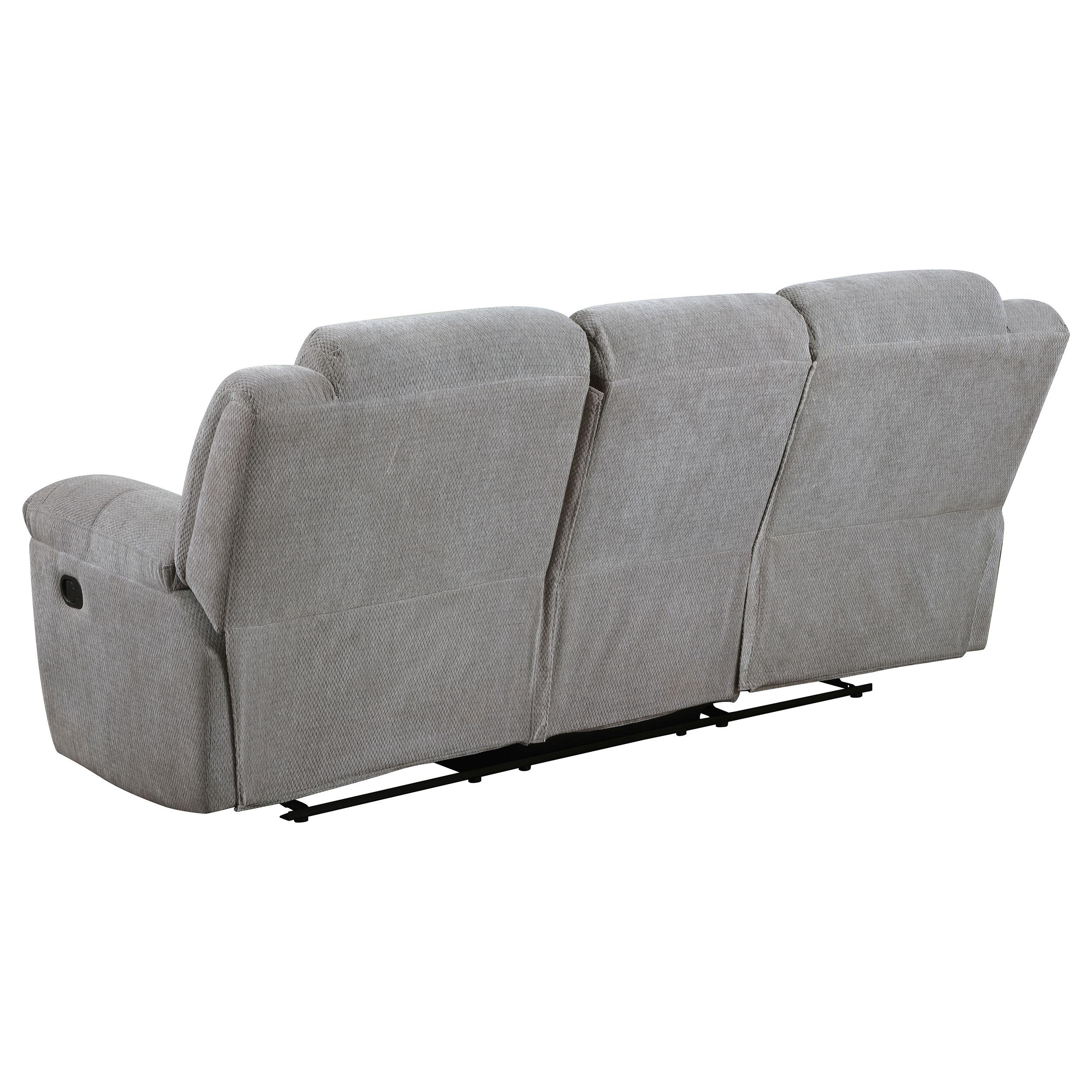  Coaster Furniture Gilson 602551 Chenille Upholstered Reclining Sofa - Grey IMAGE 6