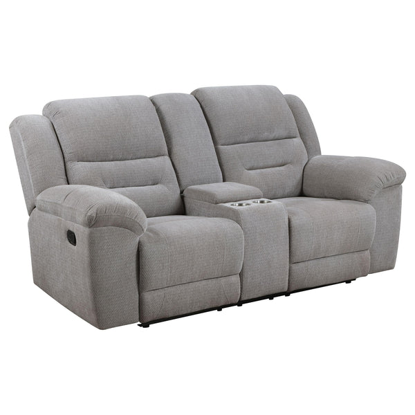 Coaster Furniture Gilson 602552 Chenille Upholstered Reclining Loveseat - Grey