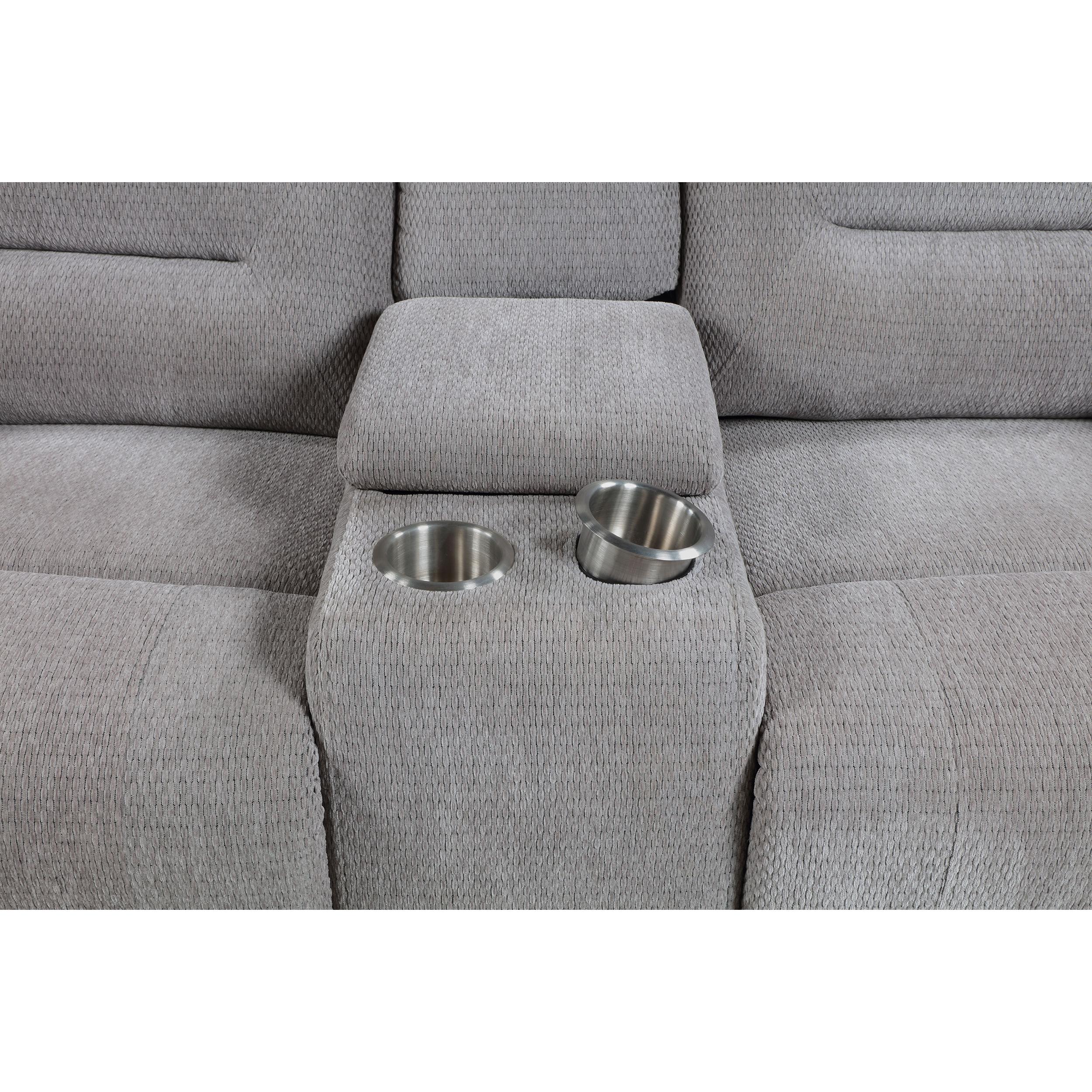  Coaster Furniture Gilson 602552 Chenille Upholstered Reclining Loveseat - Grey IMAGE 10