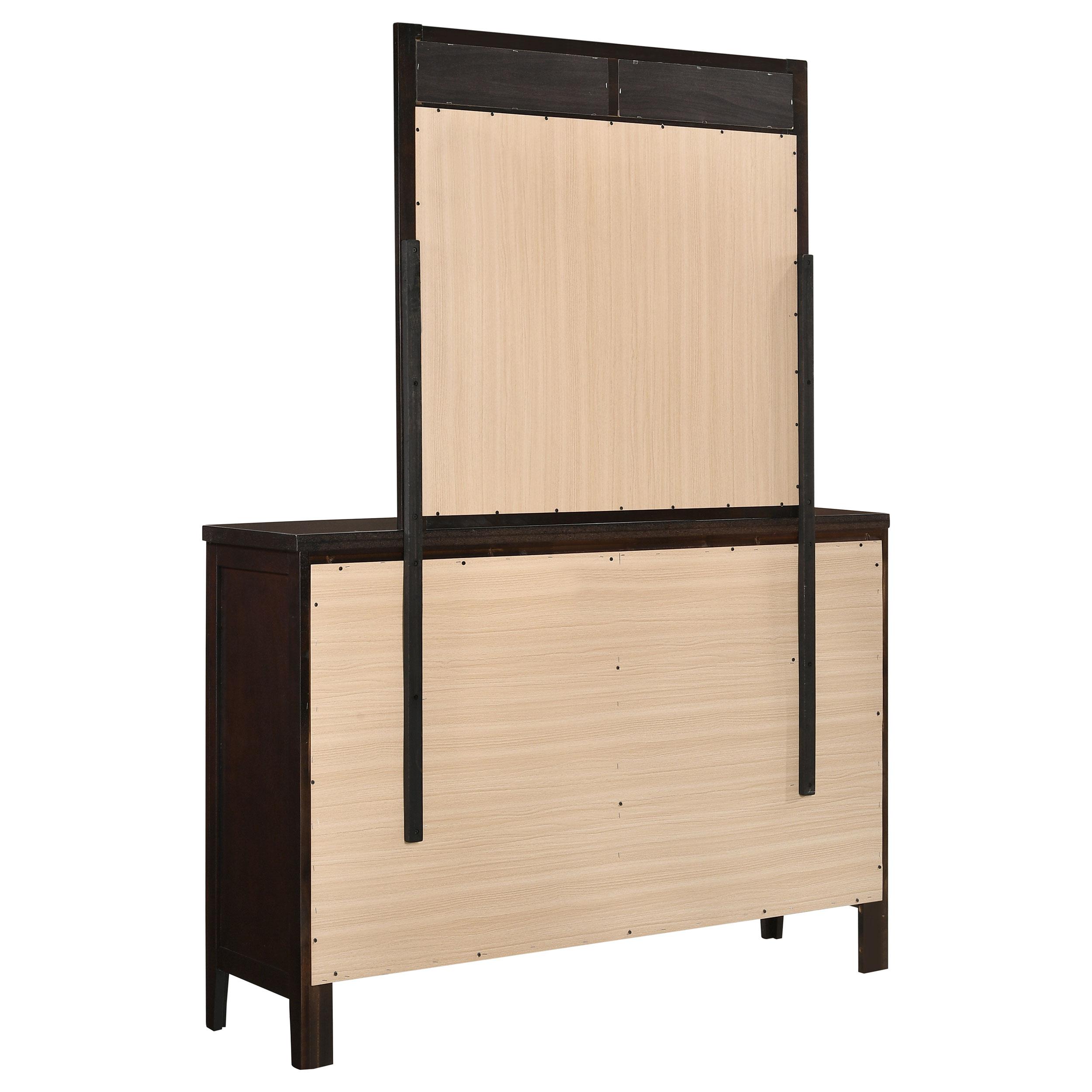  Coaster Furniture Carlton 202093M 6-Drawer Dresser with Mirror - Cappuccino IMAGE 6