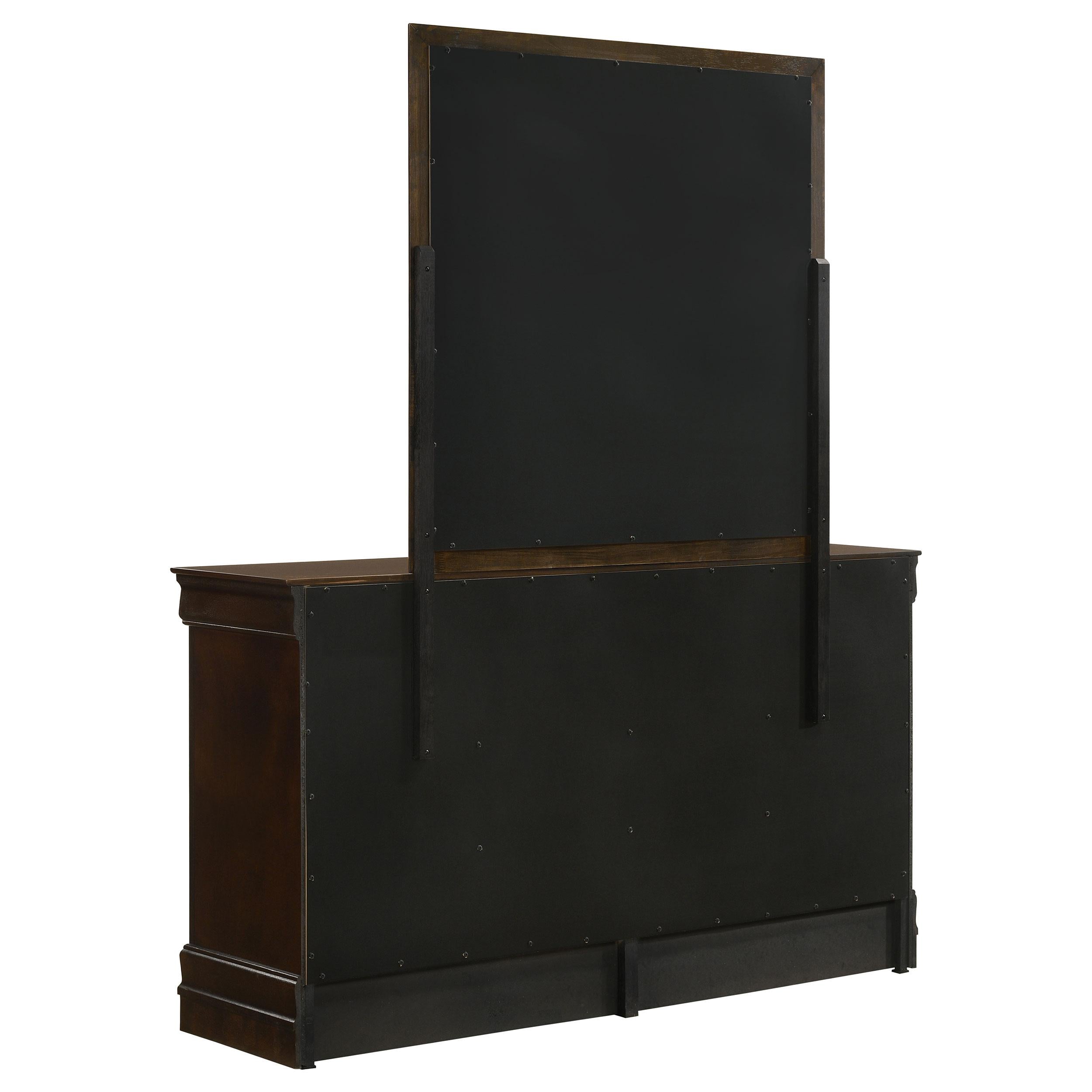  Coaster Furniture Louis Philippe 202413M 6-Drawer Dresser with Mirror - Cappuccino IMAGE 6