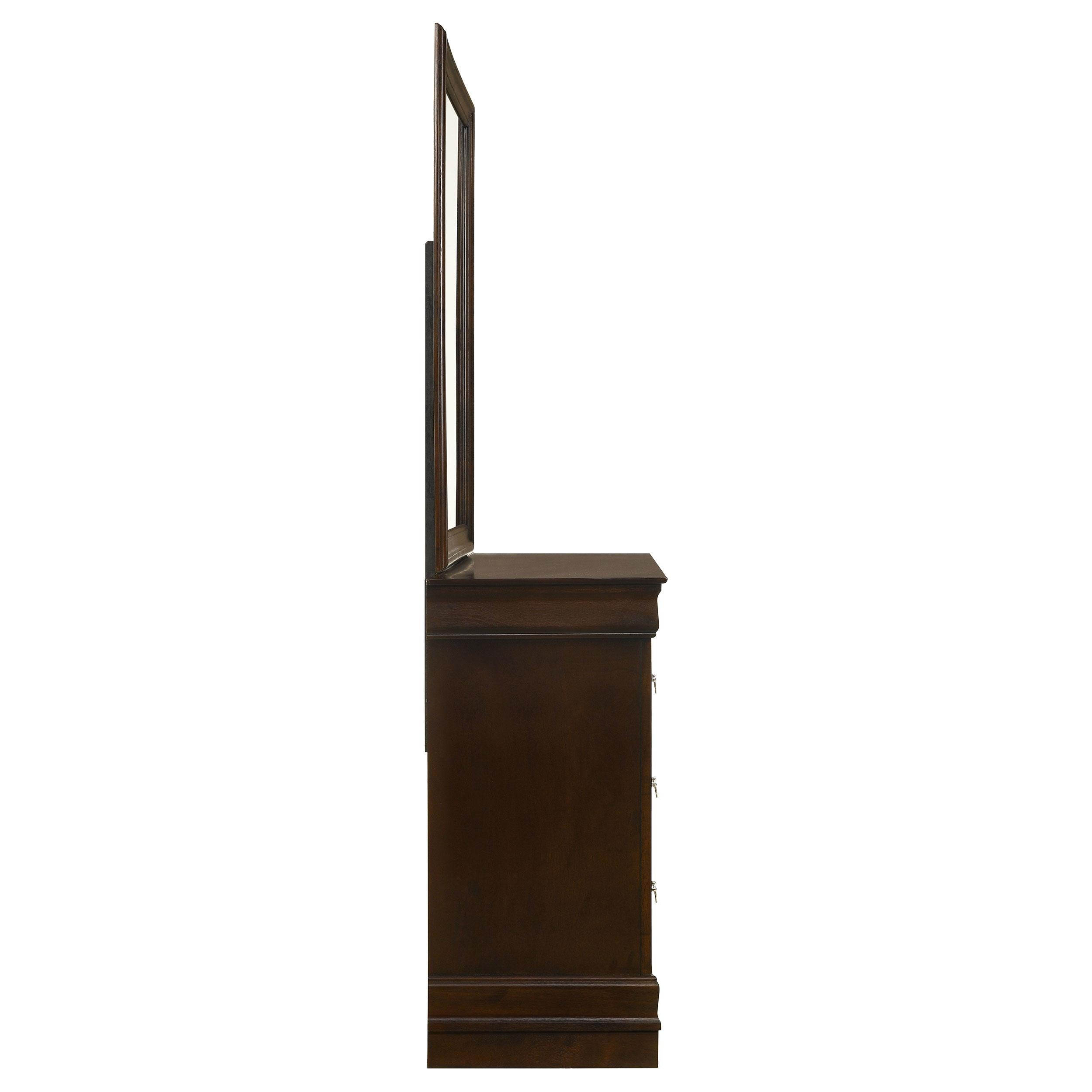  Coaster Furniture Louis Philippe 202413M 6-Drawer Dresser with Mirror - Cappuccino IMAGE 9