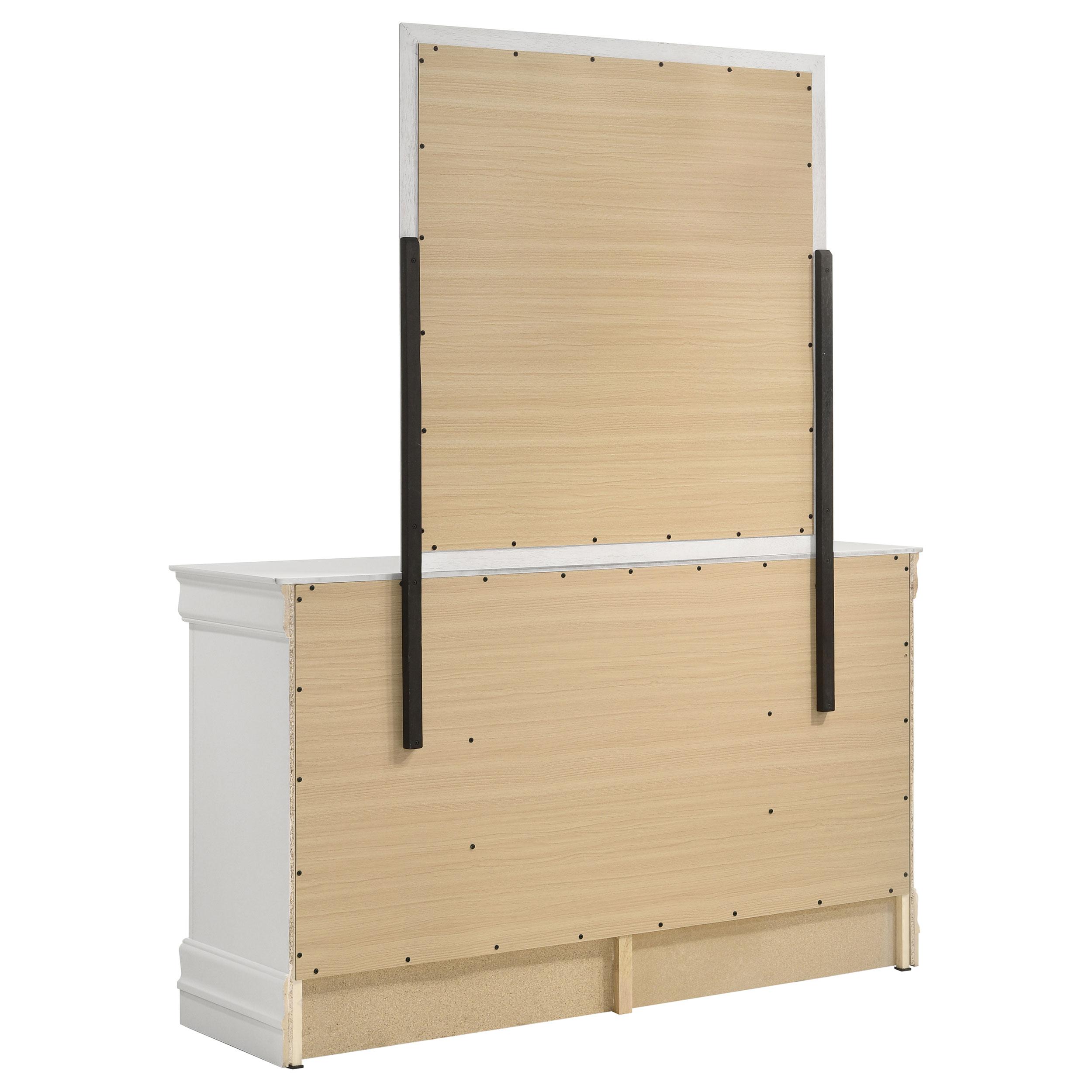  Coaster Furniture Louis Philippe 202443M 6-Drawer Dresser and Mirror - White IMAGE 6