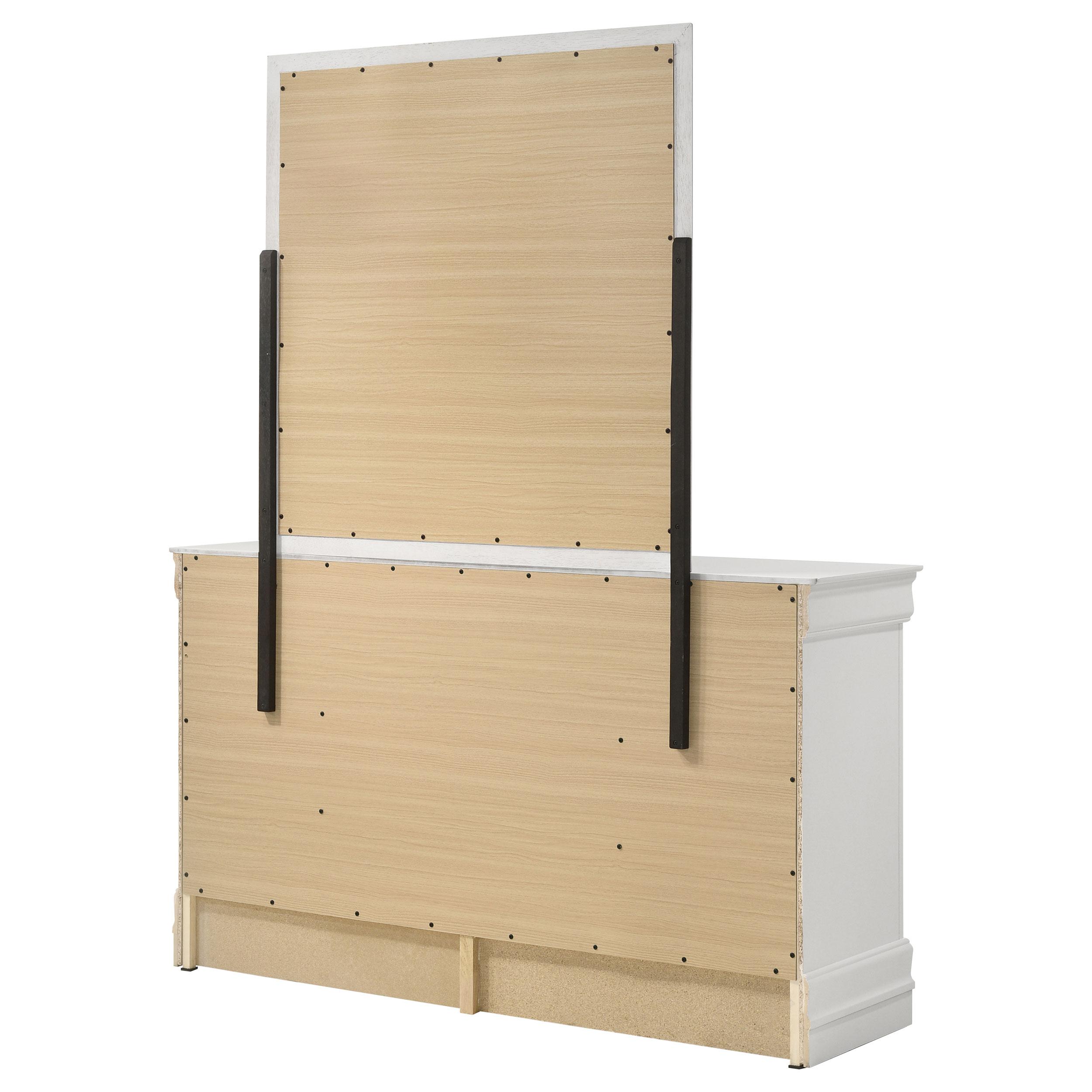  Coaster Furniture Louis Philippe 202443M 6-Drawer Dresser and Mirror - White IMAGE 8