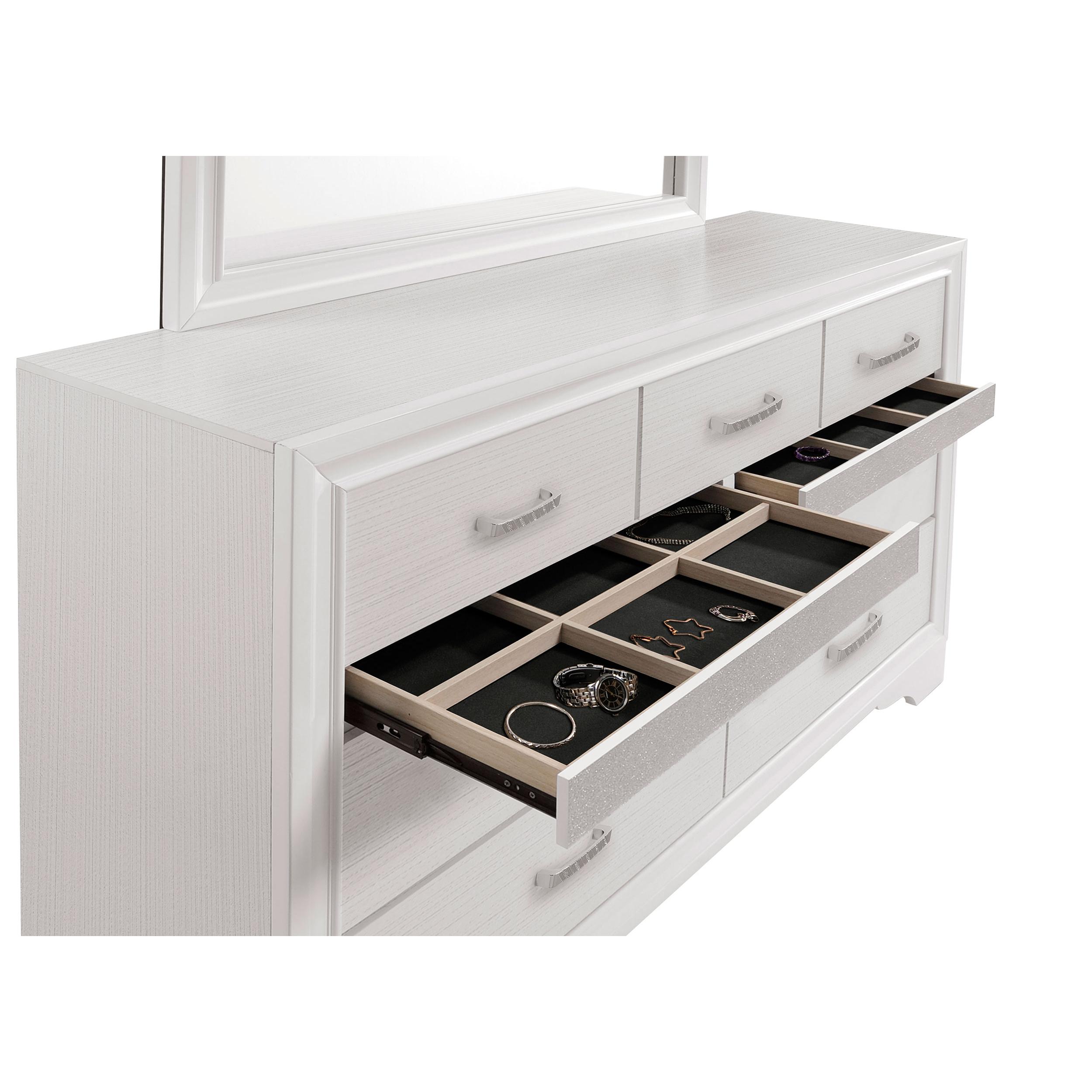  Coaster Furniture Miranda 205113M 7-Drawer Dresser with Mirror - White IMAGE 11