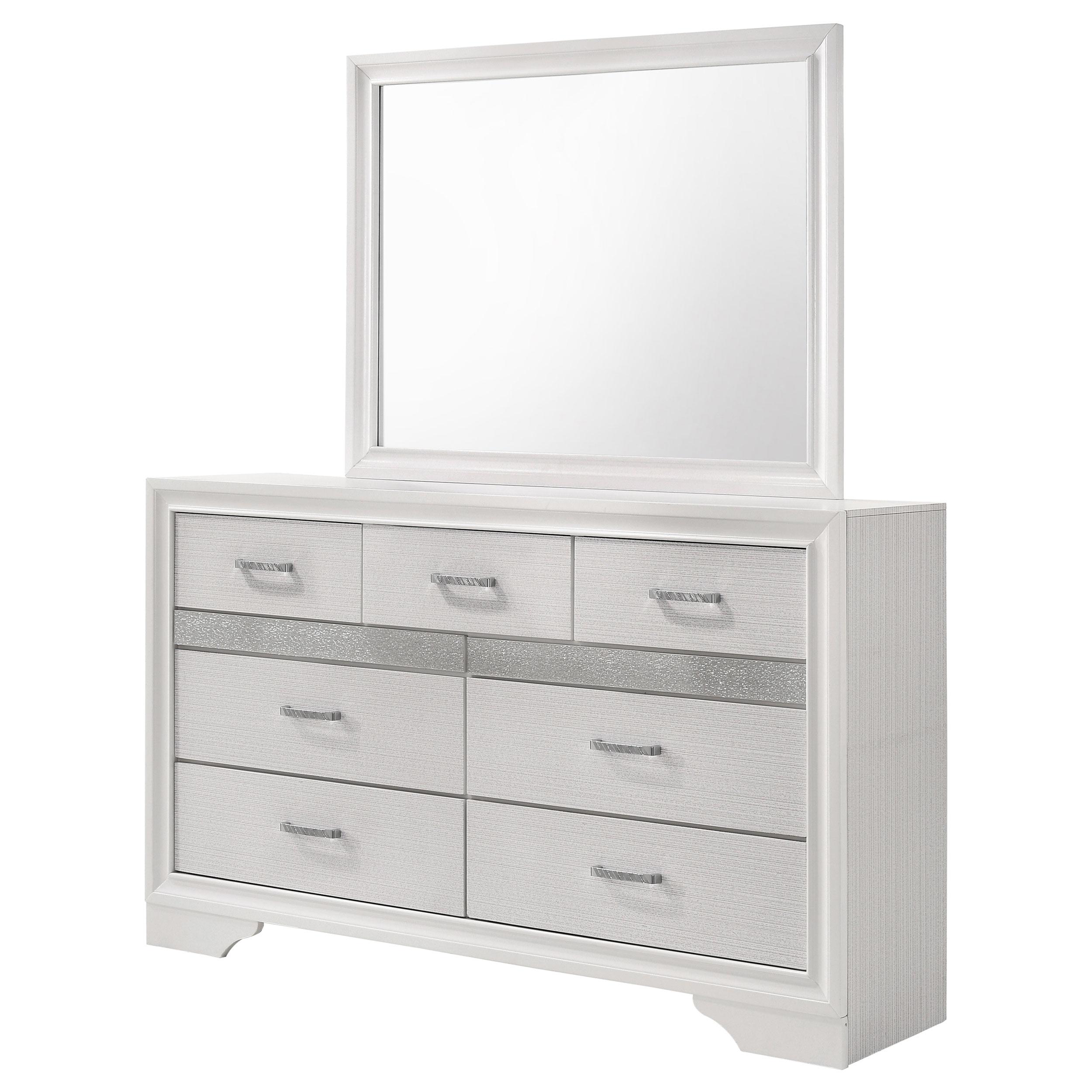  Coaster Furniture Miranda 205113M 7-Drawer Dresser with Mirror - White IMAGE 4