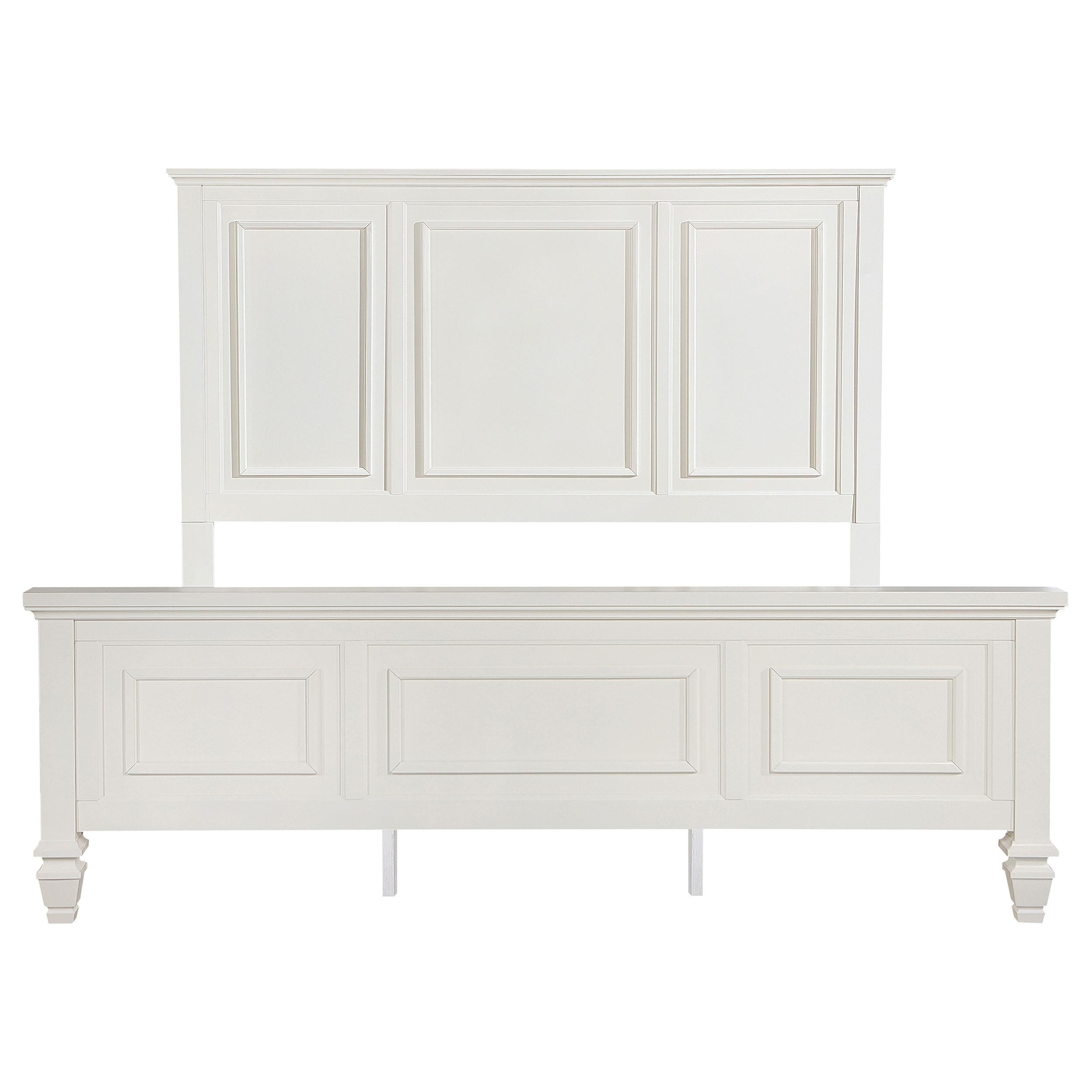  Size_King --  Sandy Beach 201301KEN 63-inch Eastern King Wood Panel Bed - Cream White IMAGE 4