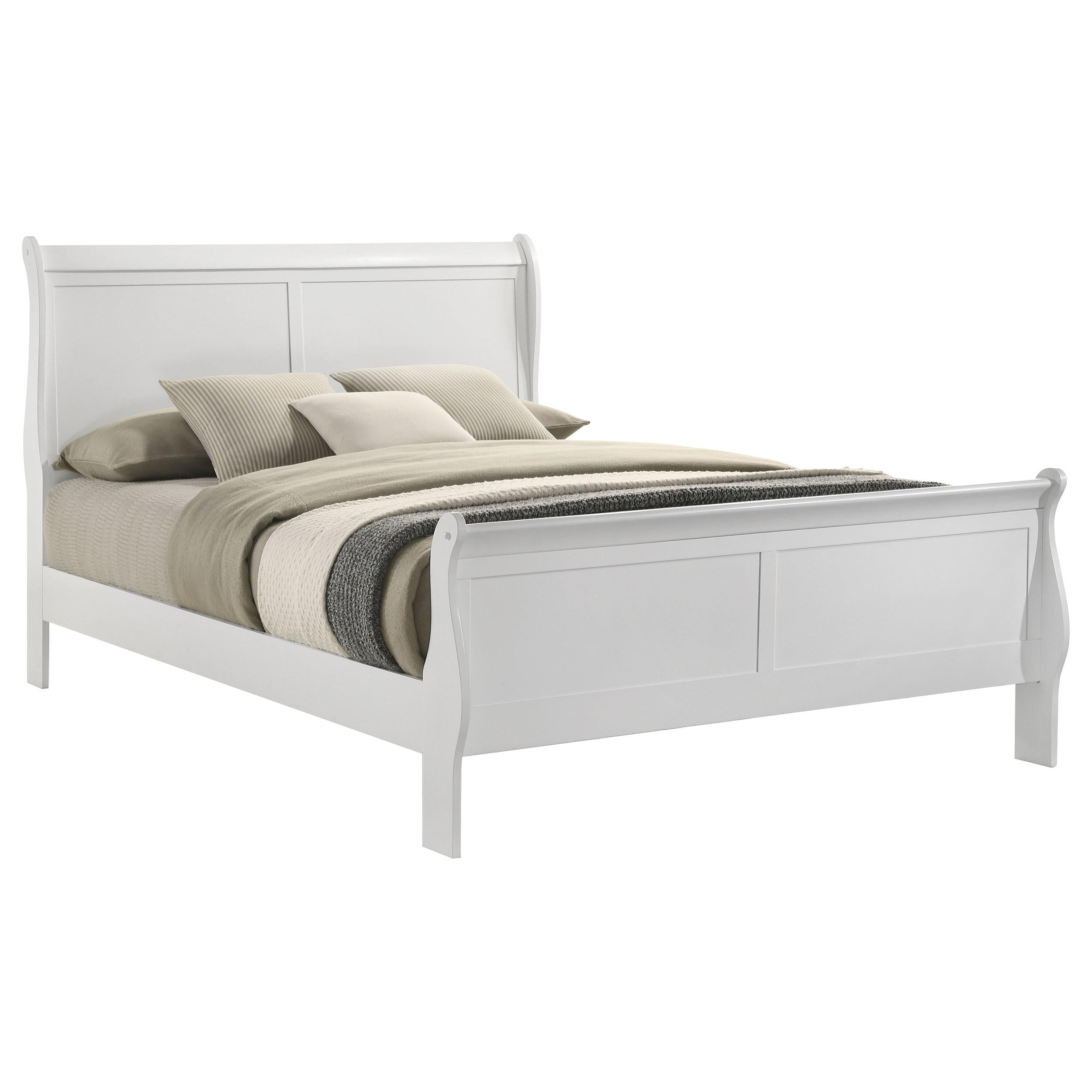  Size_Full --  Louis Philippe 202441F 47-inch Full Sleigh Panel Bed - White IMAGE 3