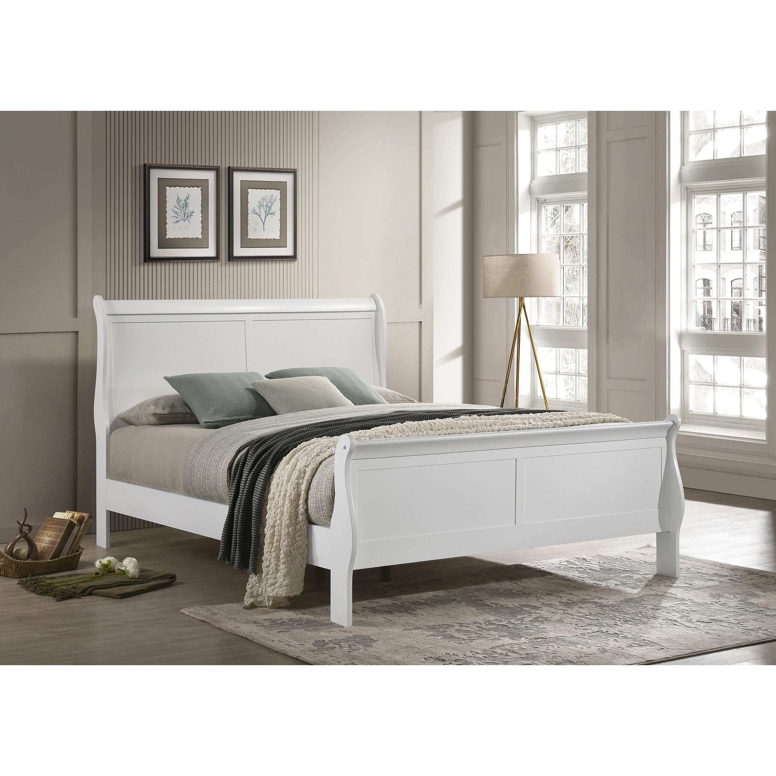  Size_King --  Louis Philippe 202441KE 47-inch Eastern King Sleigh Panel Bed - White IMAGE 2