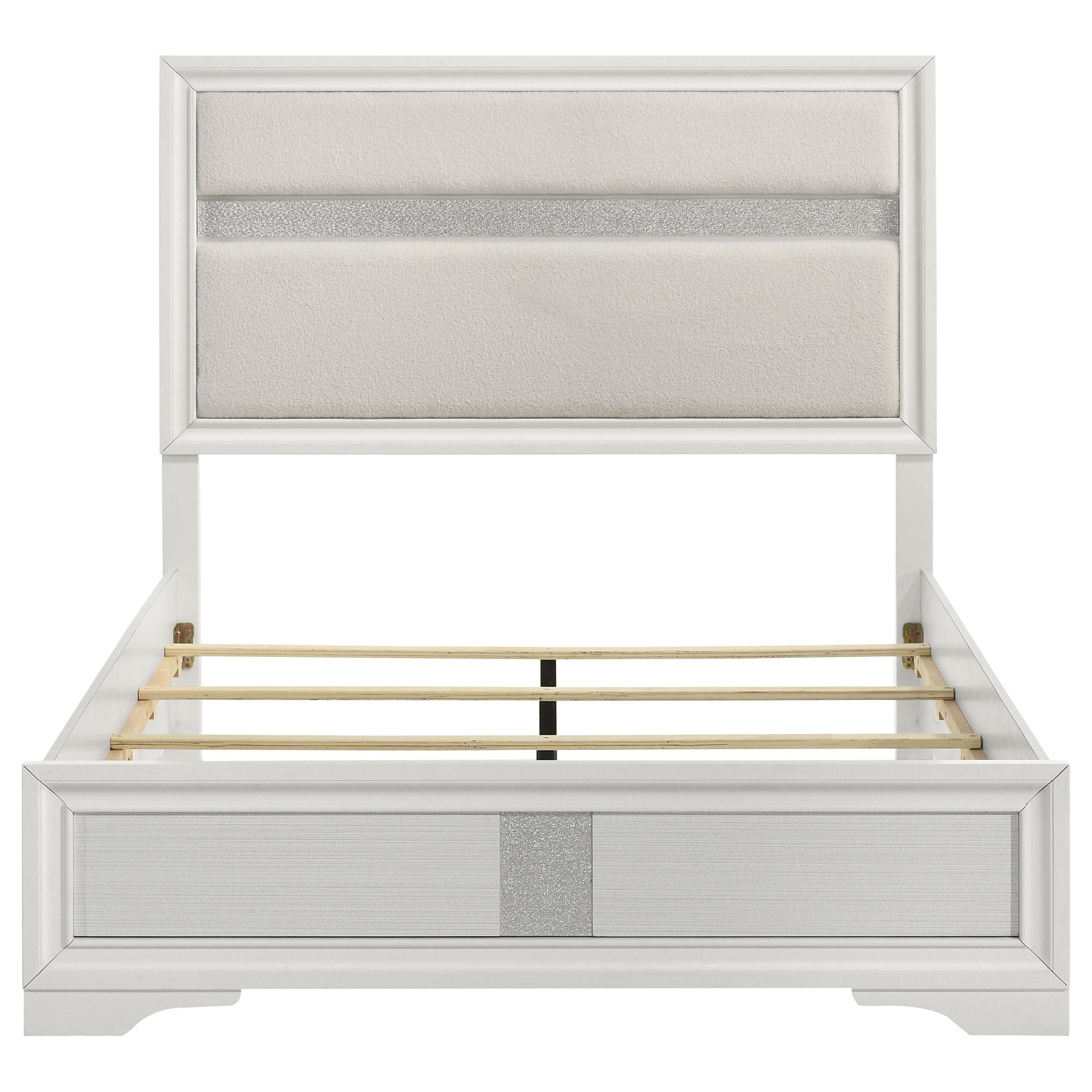  Size_Full --  Miranda 205110F 54-inch Upholstered Full Panel Bed - White IMAGE 4