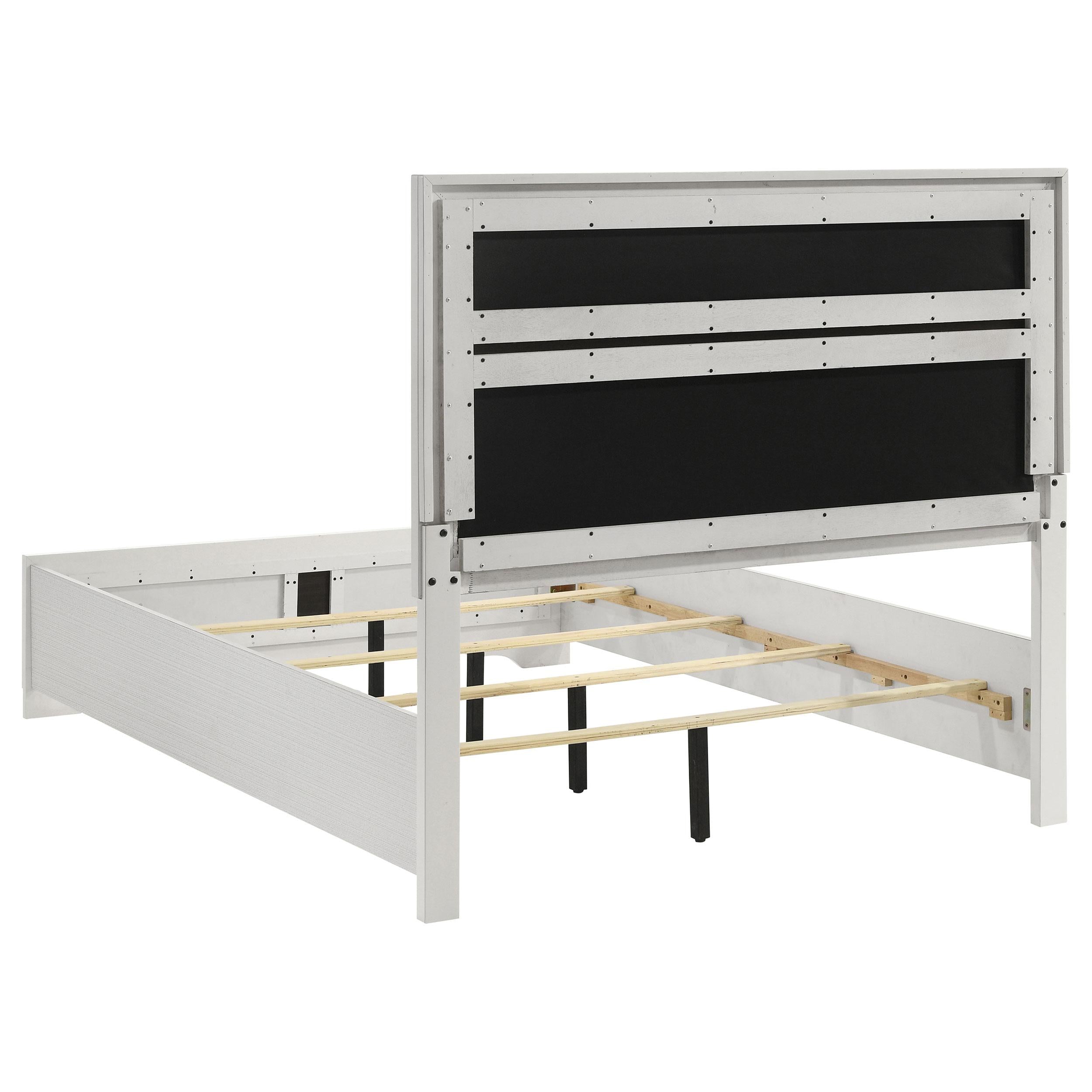  Size_Queen --  Miranda 205110Q 54-inch Upholstered Queen Panel Bed - White IMAGE 5