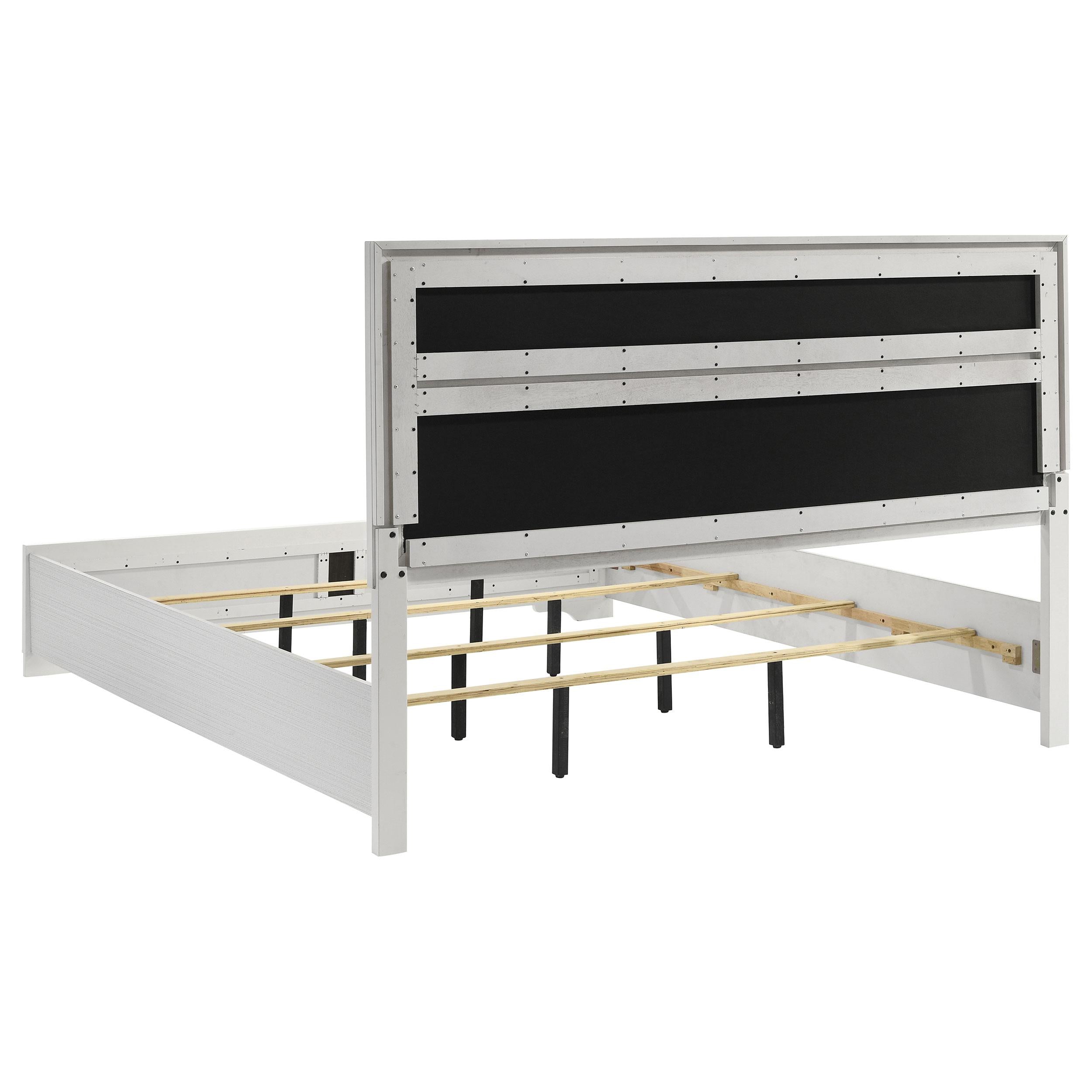  Size_King --  Miranda 205110KE 54-inch Upholstered Eastern King Panel Bed - White IMAGE 5